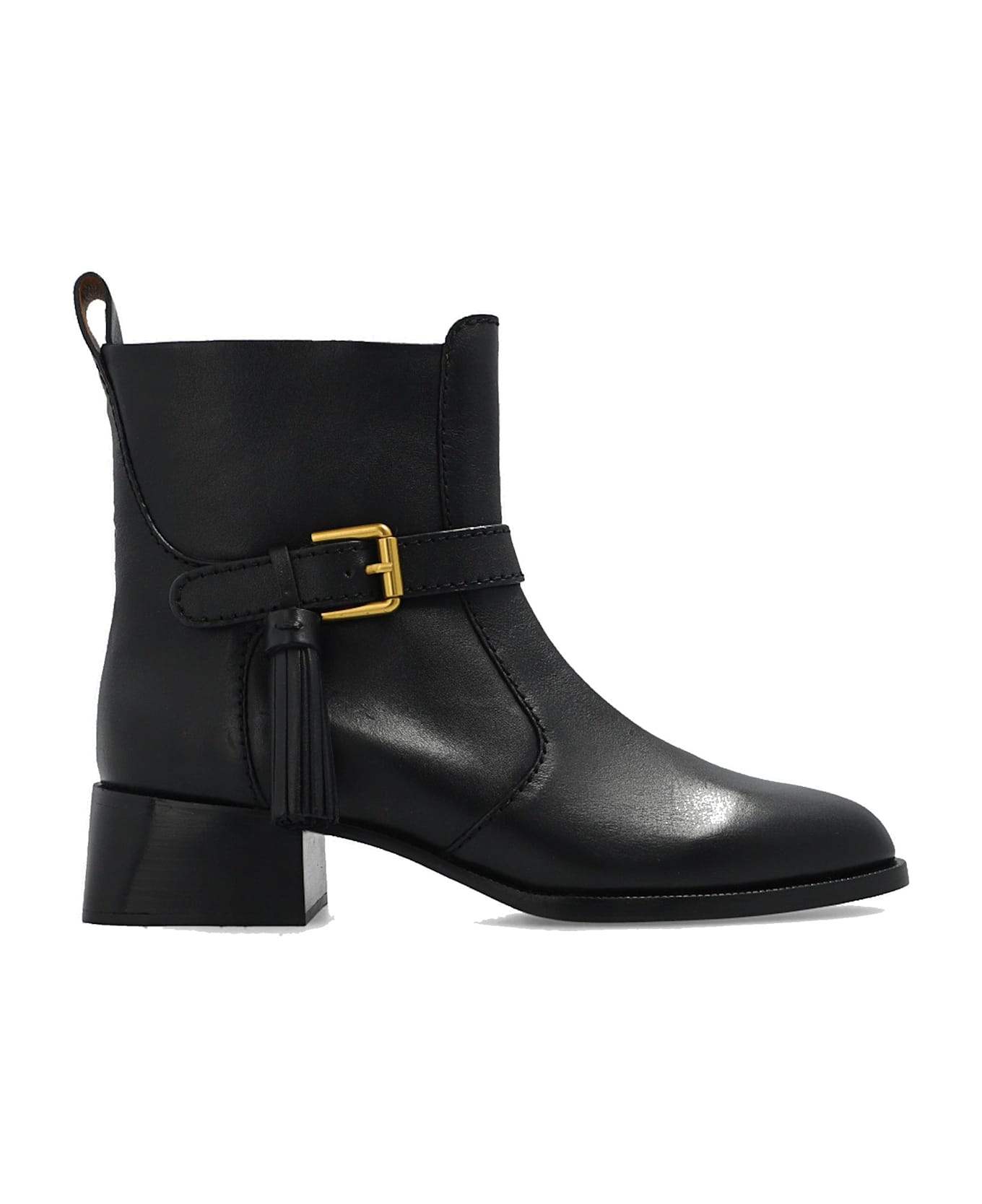 See by Chloé Lory Leather Ankle Boots - Black