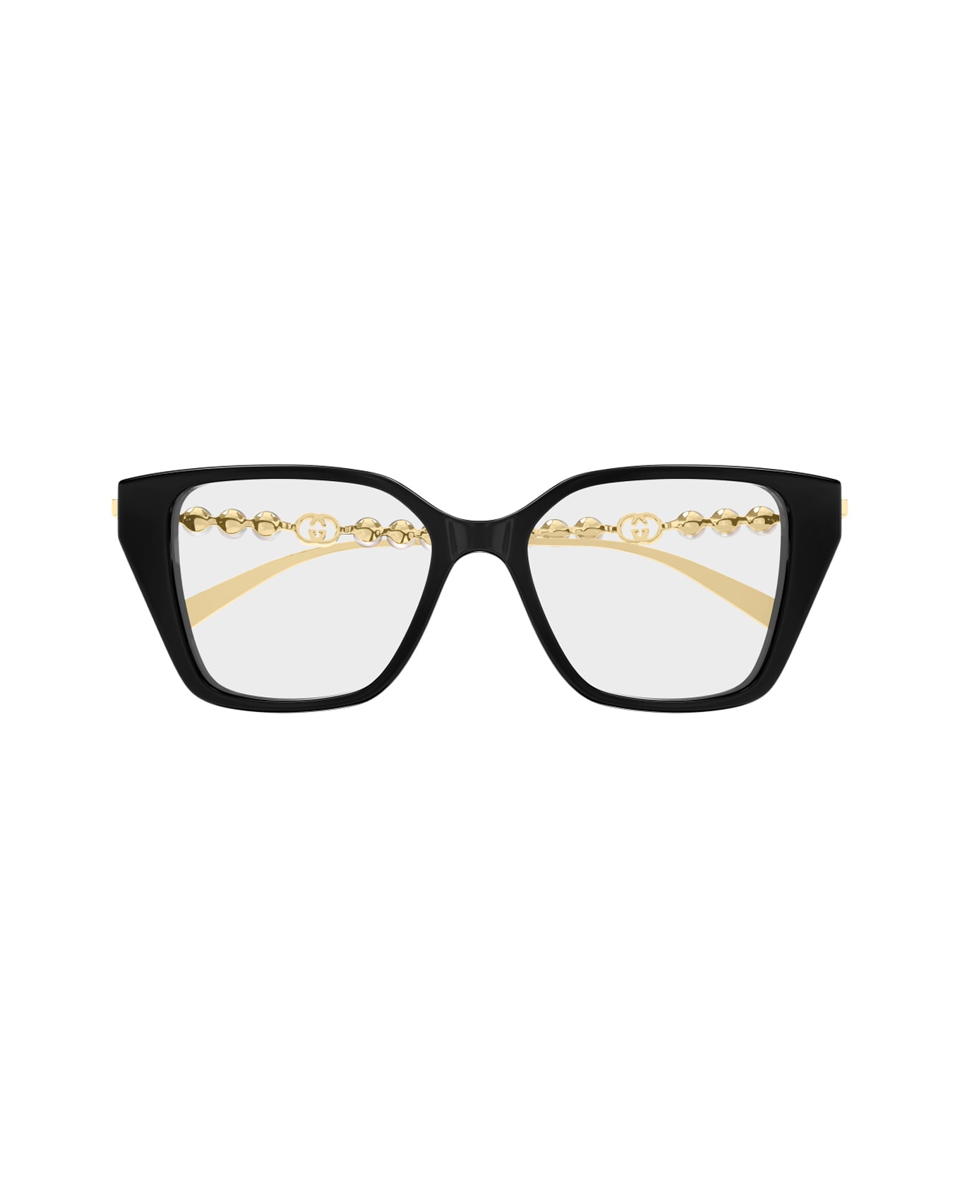 Gucci Eyewear Gucci Gg1969o Linea Emblem 001 Black Gold/ Pearls Glasses - Nero