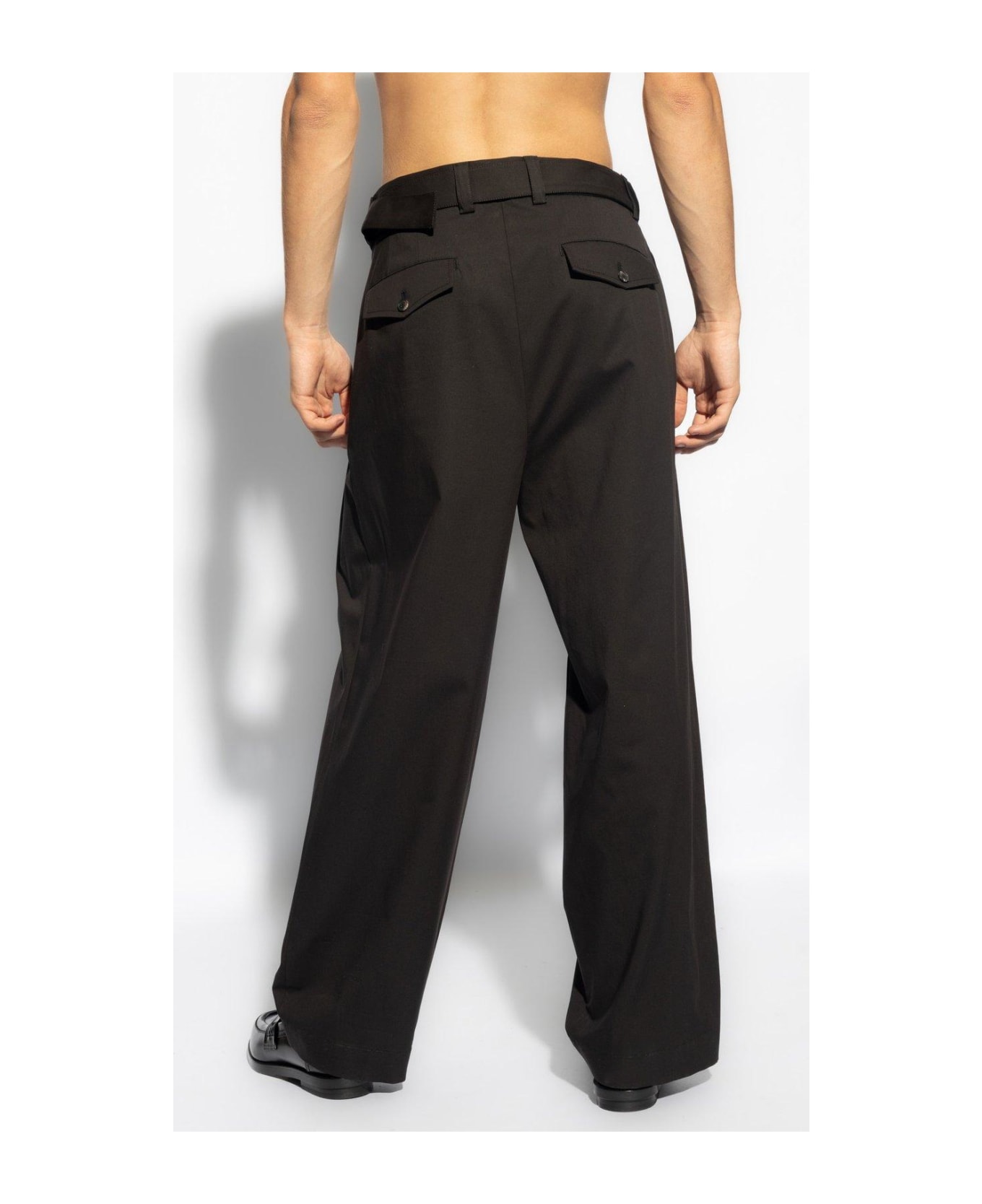 Emporio Armani Relaxed Fitting Trousers - Black ボトムス