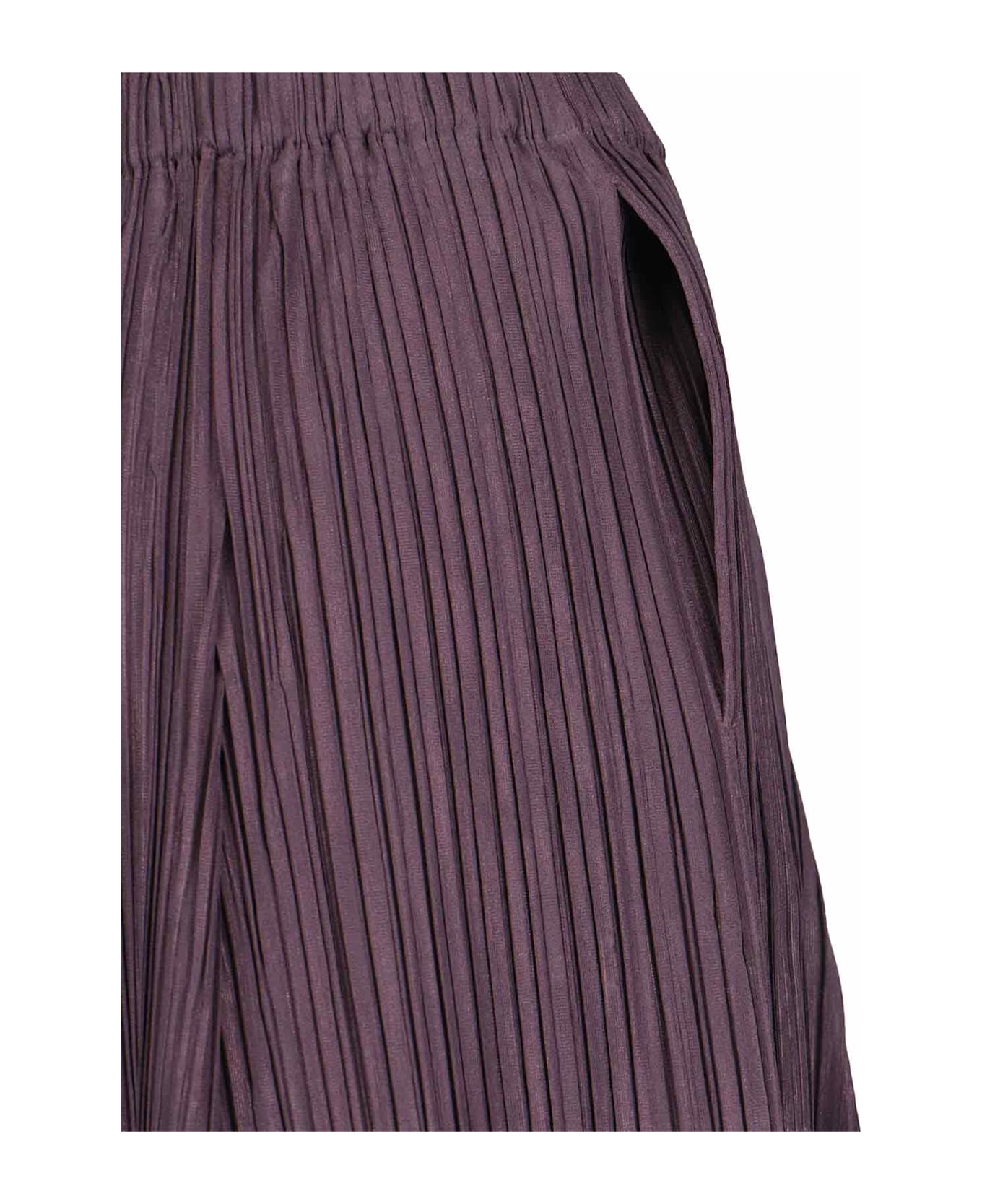 Pleats Please Issey Miyake 'mellow' Pleated Pants - Brown