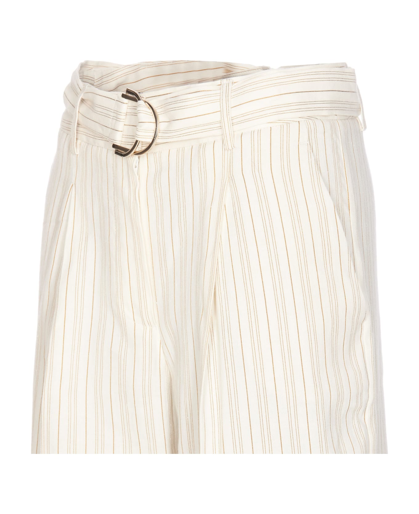 Liu-Jo Striped Pants - White Butter Brown Sand
