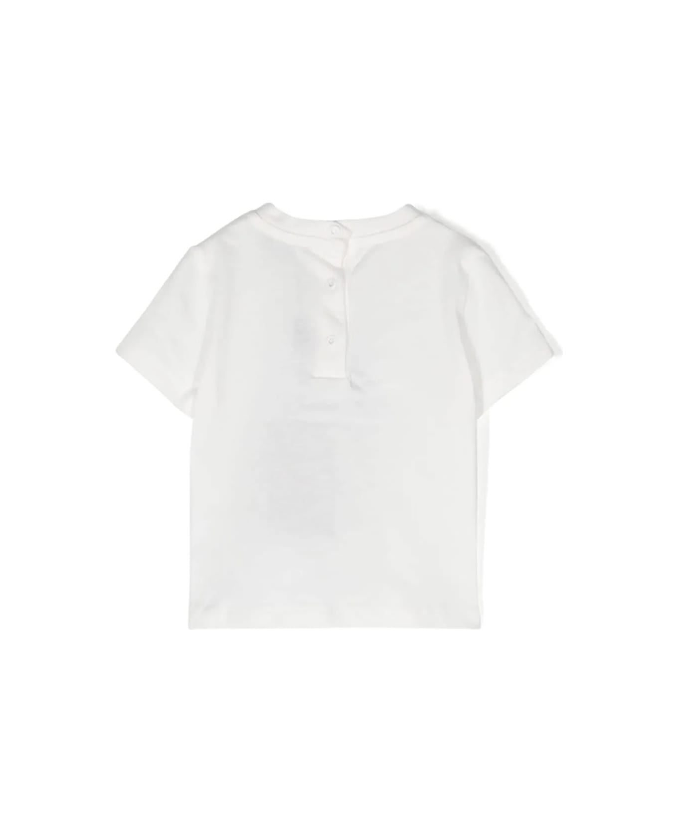 Etro White T-shirt With Light Blue Pegasus Motif - Blue