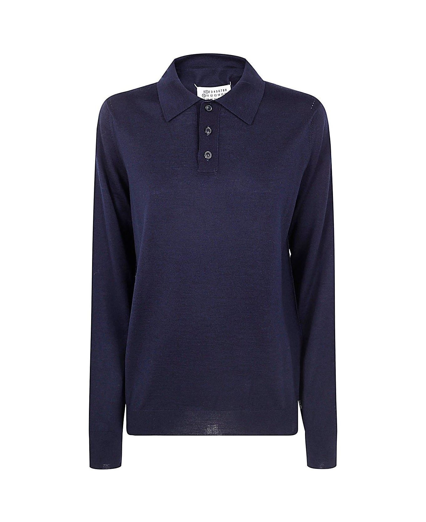 Maison Margiela Long-sleeved Knitted Polo Shirt