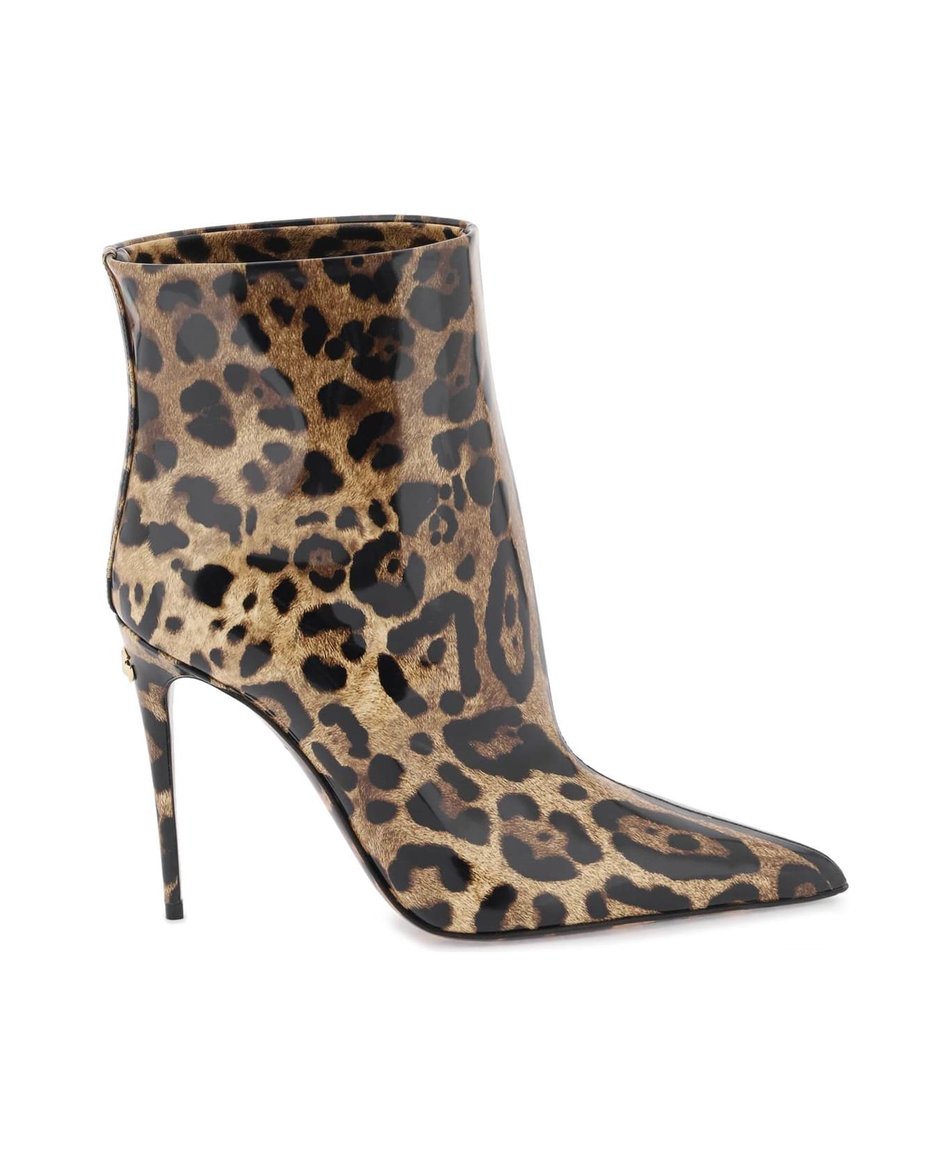 Dolce & Gabbana Glossy Leather Ankle Boots - LEO (Brown)