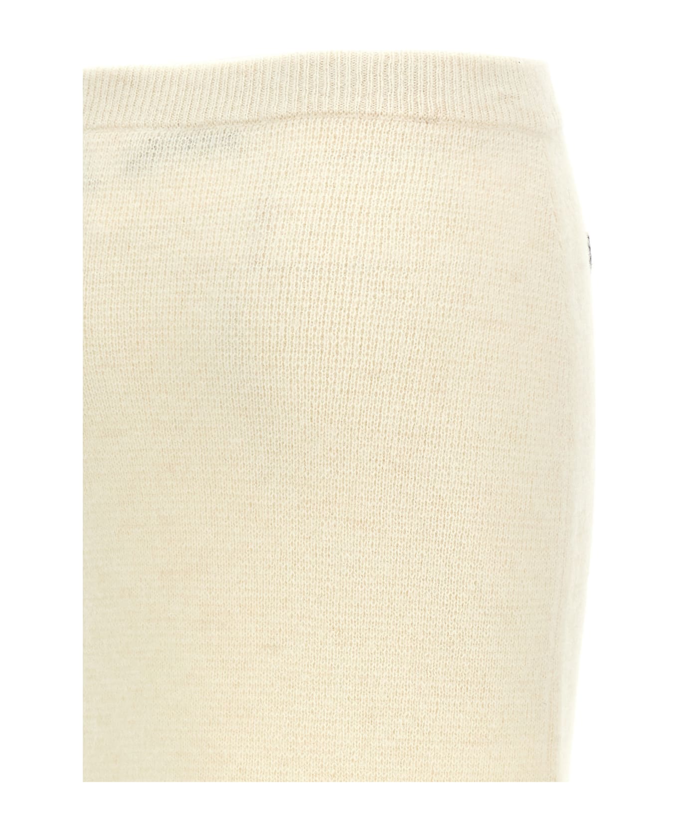 Alessandra Rich Alpaca Midi Skirt - White