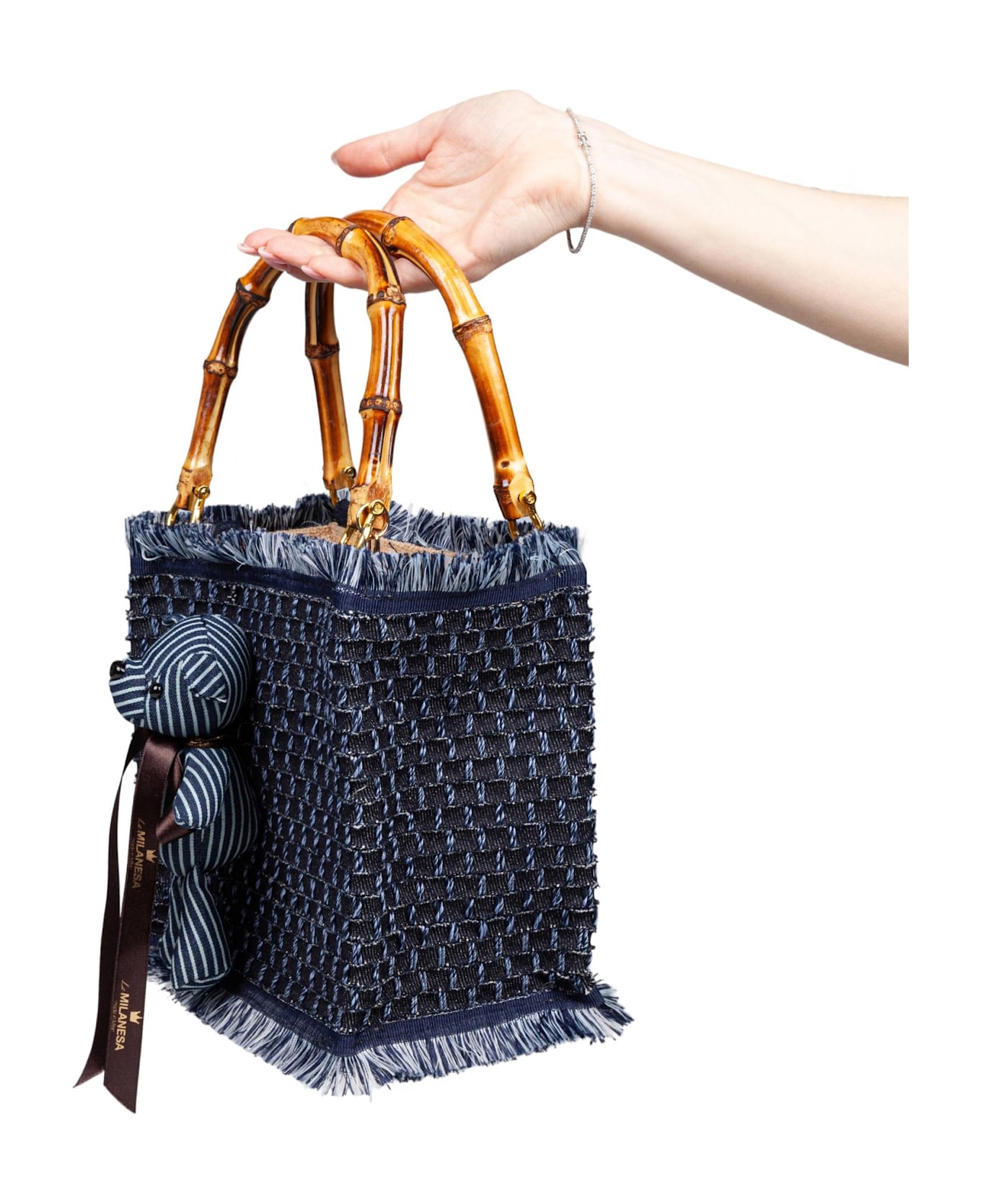 LaMilanesa Pepe Small Denim Bag Dark Blue Color - BLUE