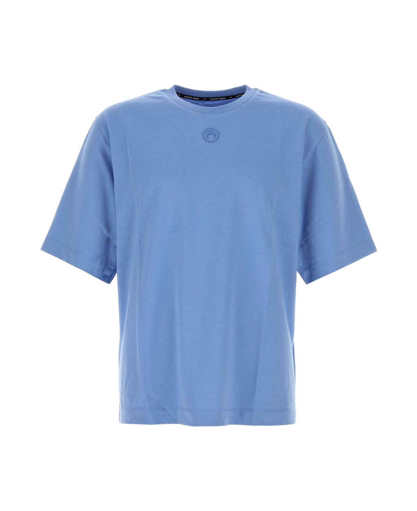 Marine Serre Cerulean Blue Cotton T-shirt - BLUEBONNET