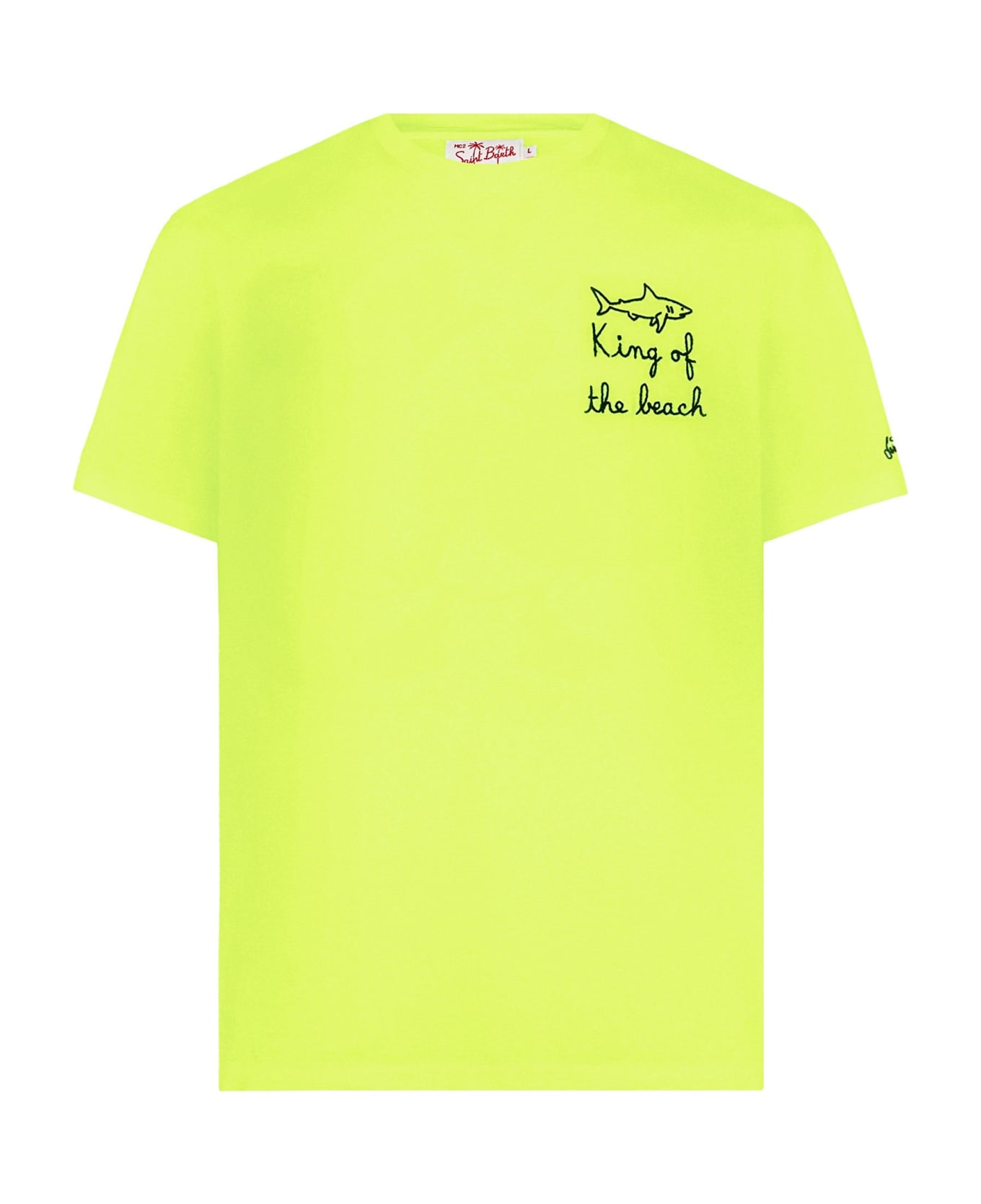 MC2 Saint Barth Man T-shirt With King Of The Beach Embroidery - YELLOW