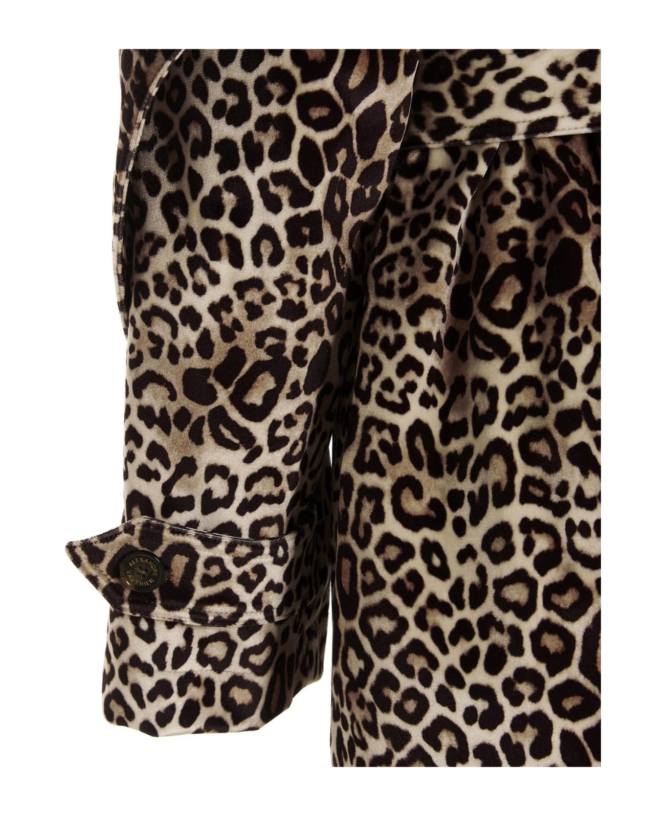 Alexandre Vauthier Leopard Velvet Trench Coat - Multicolor レインコート