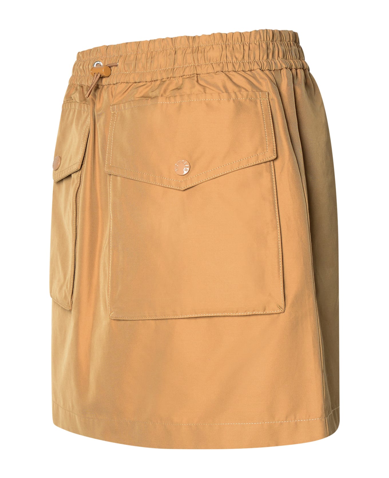 Moncler Cargo Miniskirt In Beige Cotton Blend - Beige スカート