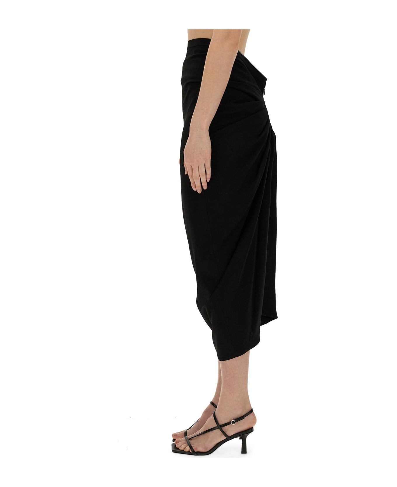 Dries Van Noten Skirt With Drape - Black