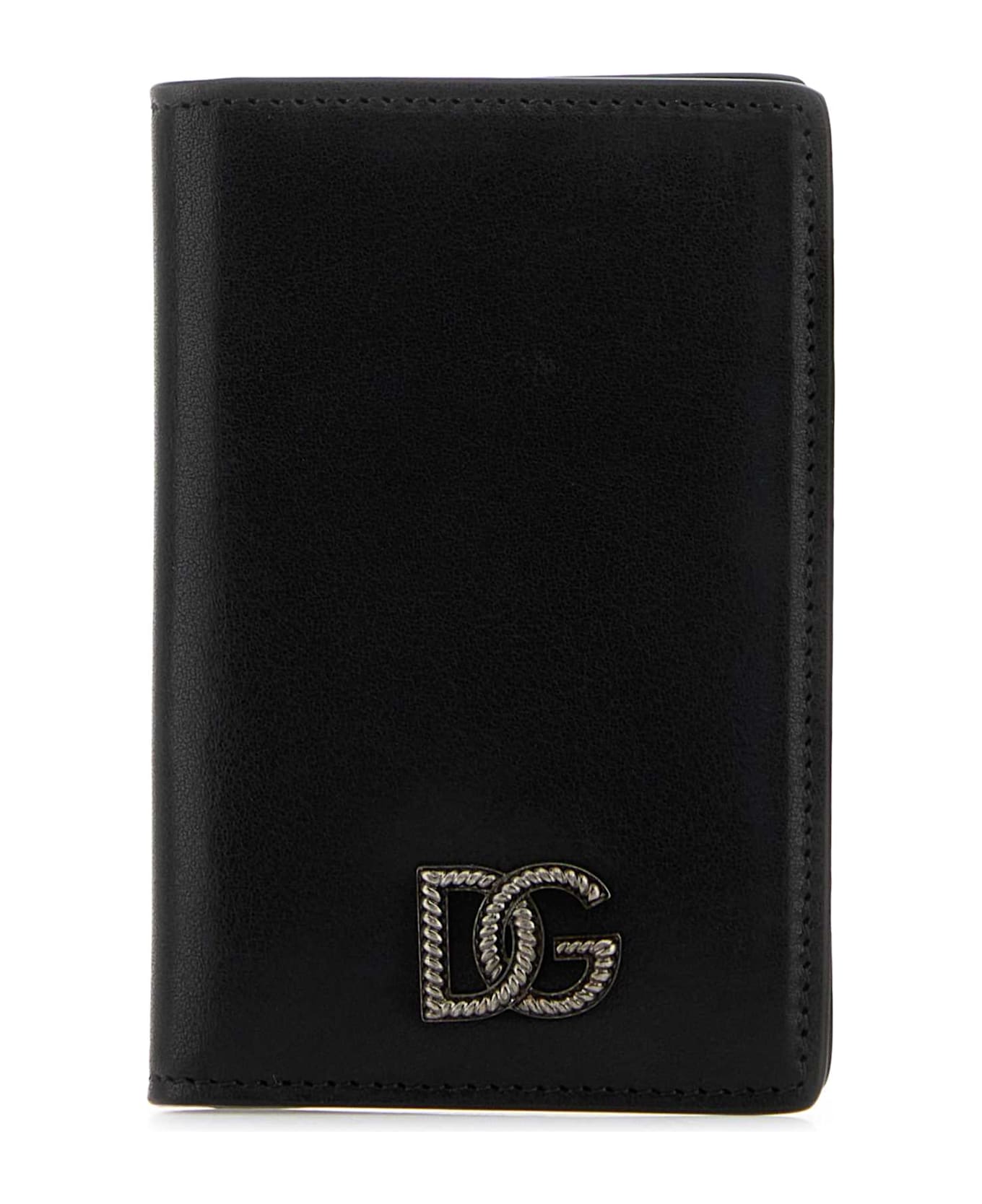 Dolce & Gabbana Black Leather Card Holder - NERO