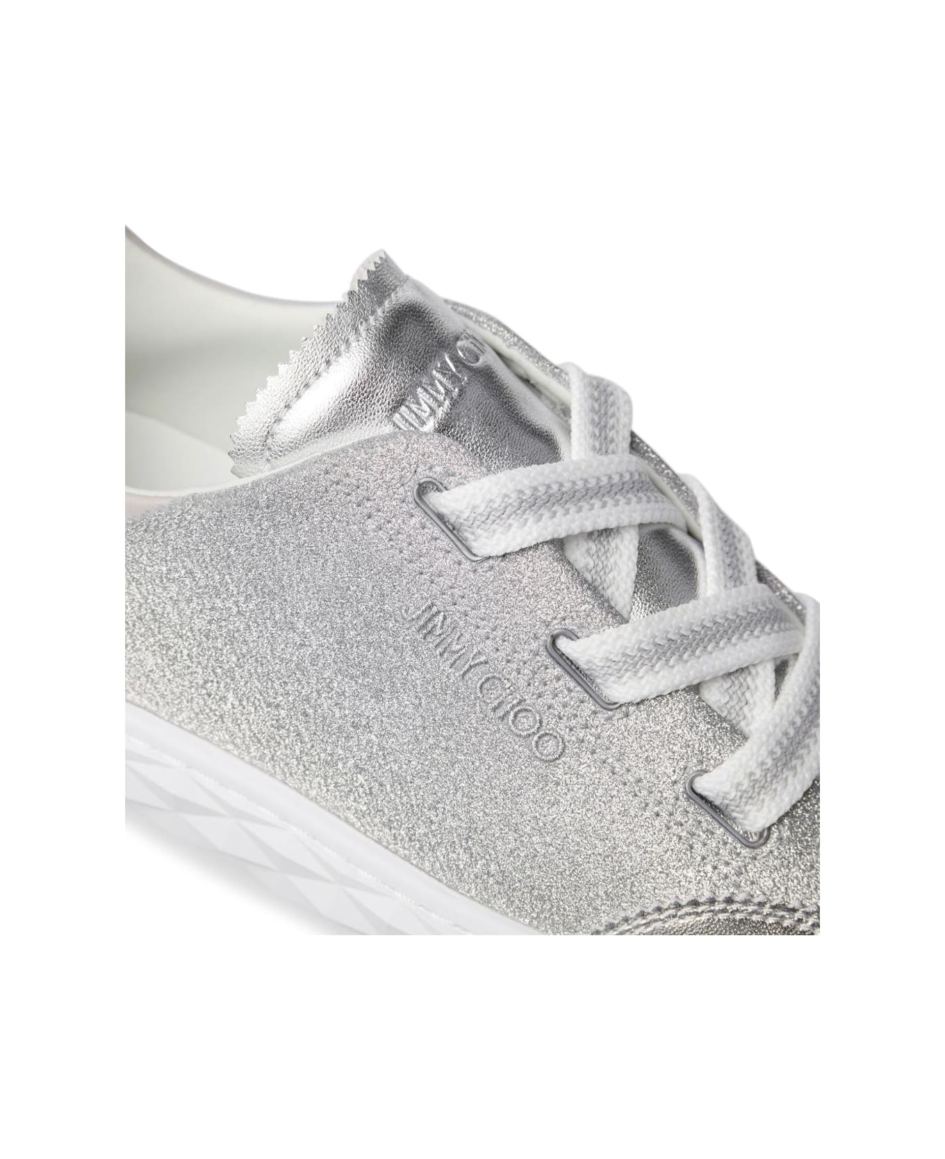 Jimmy Choo Diamond Light Leather Sneakers - Silver
