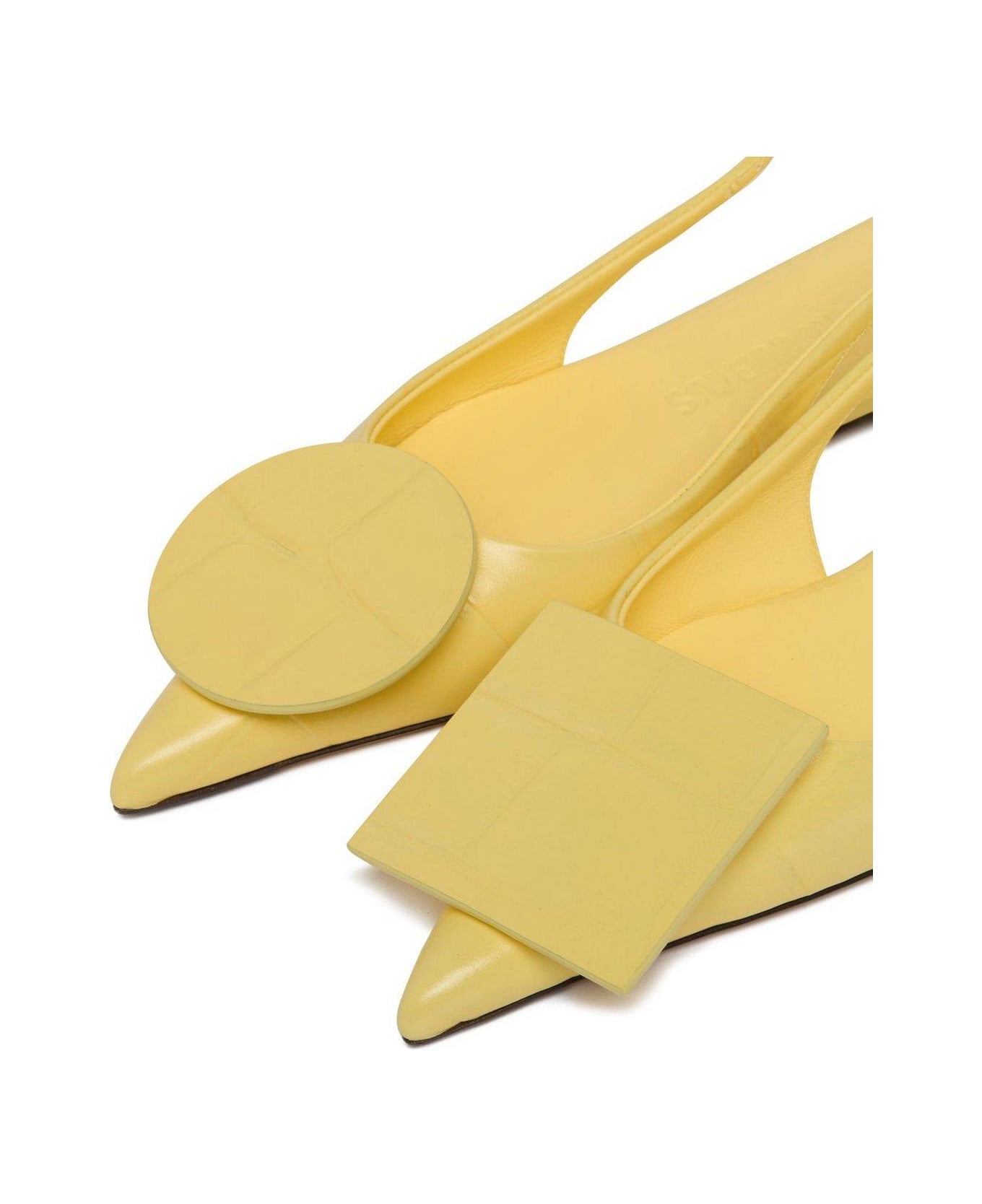 Jacquemus Pointed Toe Slingback Flats - LIGHTYELLOW