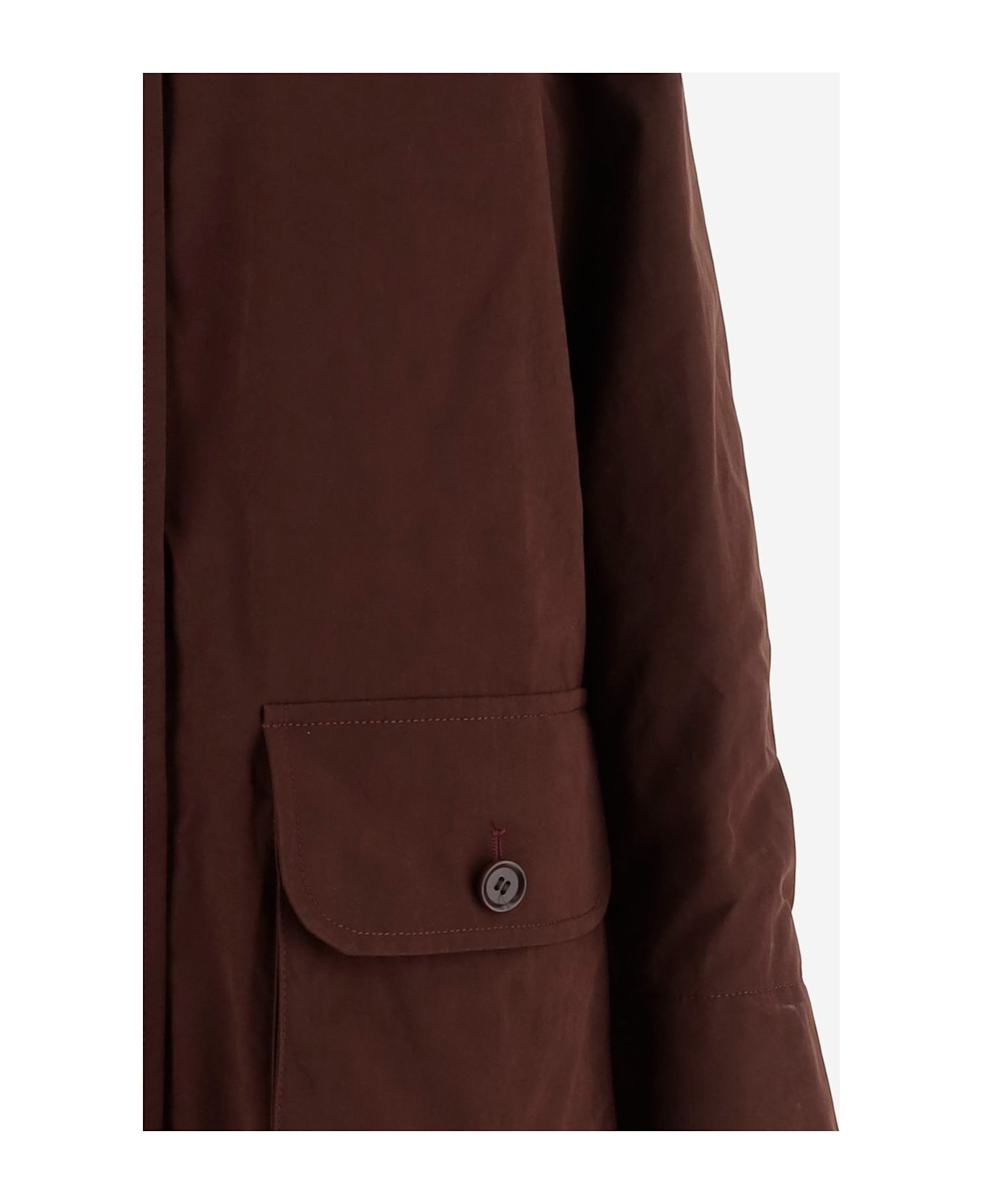 Aspesi Cotton Blend Jacket With Contrast Collar - Brown