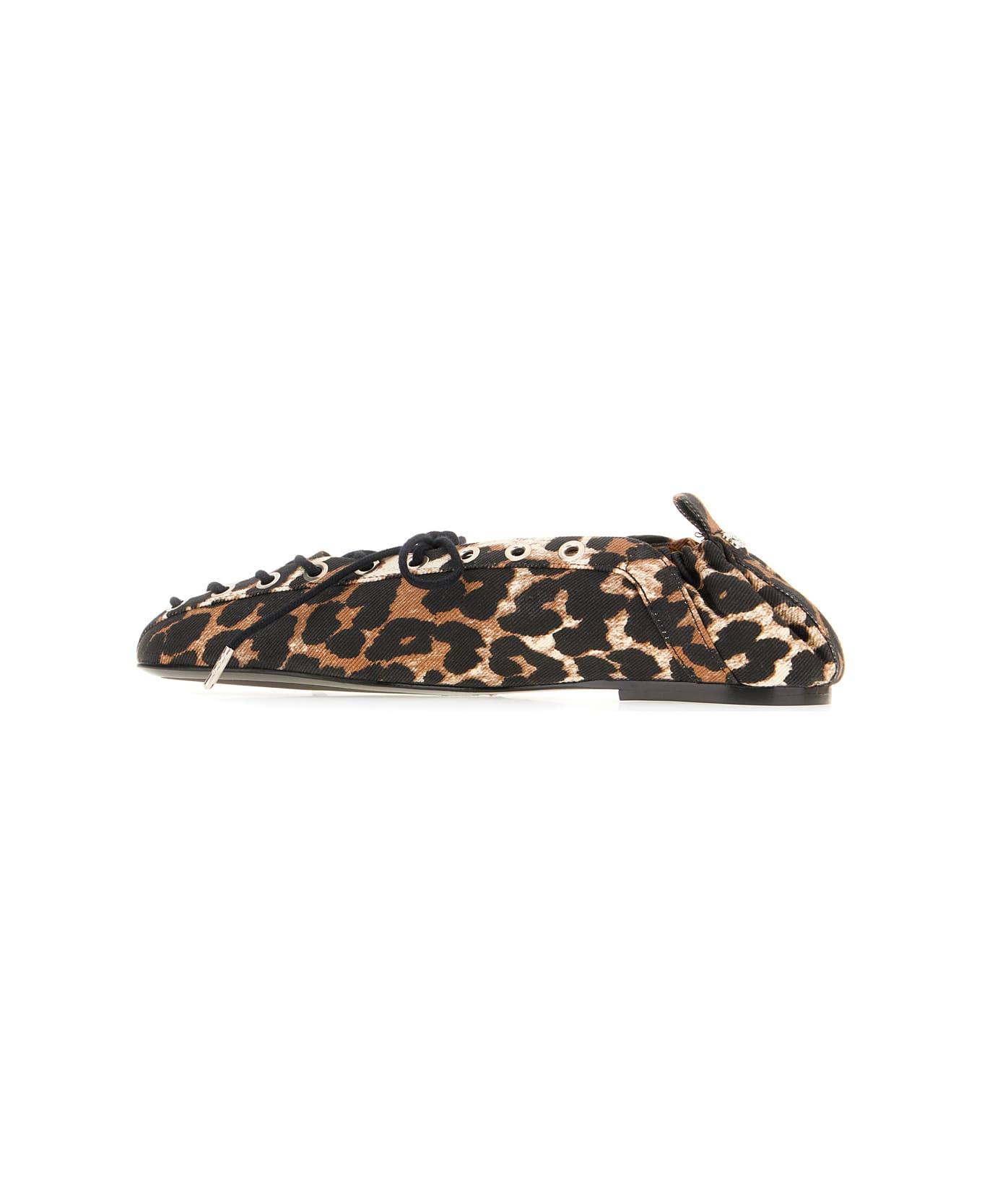 Ganni Printed Canvas Ballerinas - LEOPARD