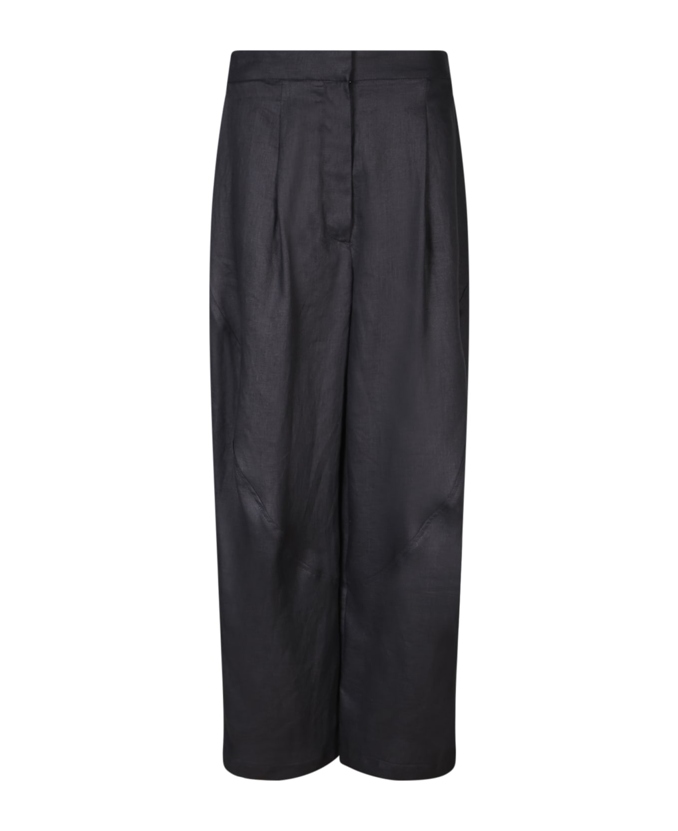 Lardini Black Linen Trousers - Black