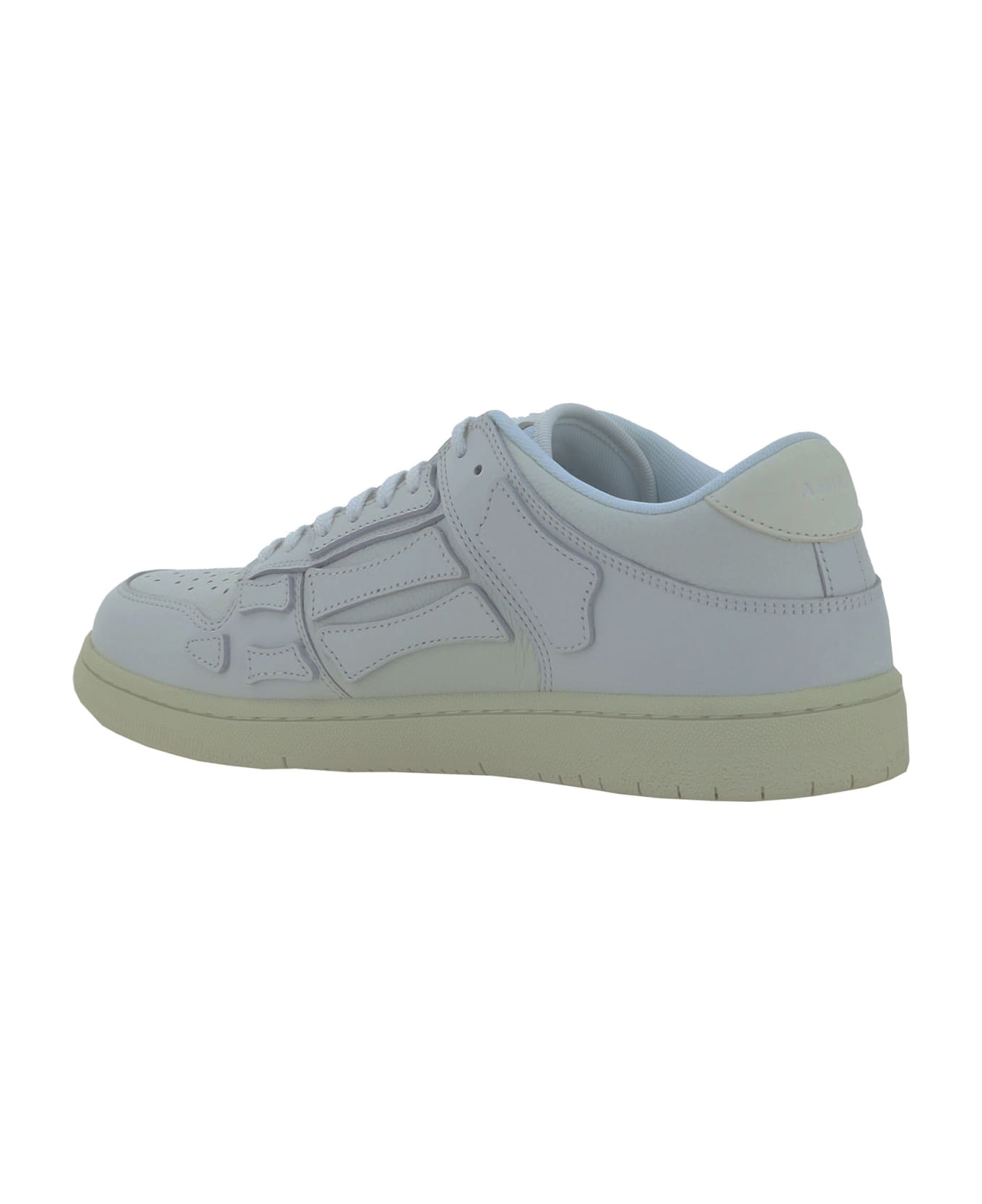 AMIRI White Leather Skel Sneakers - WHITEWHITE