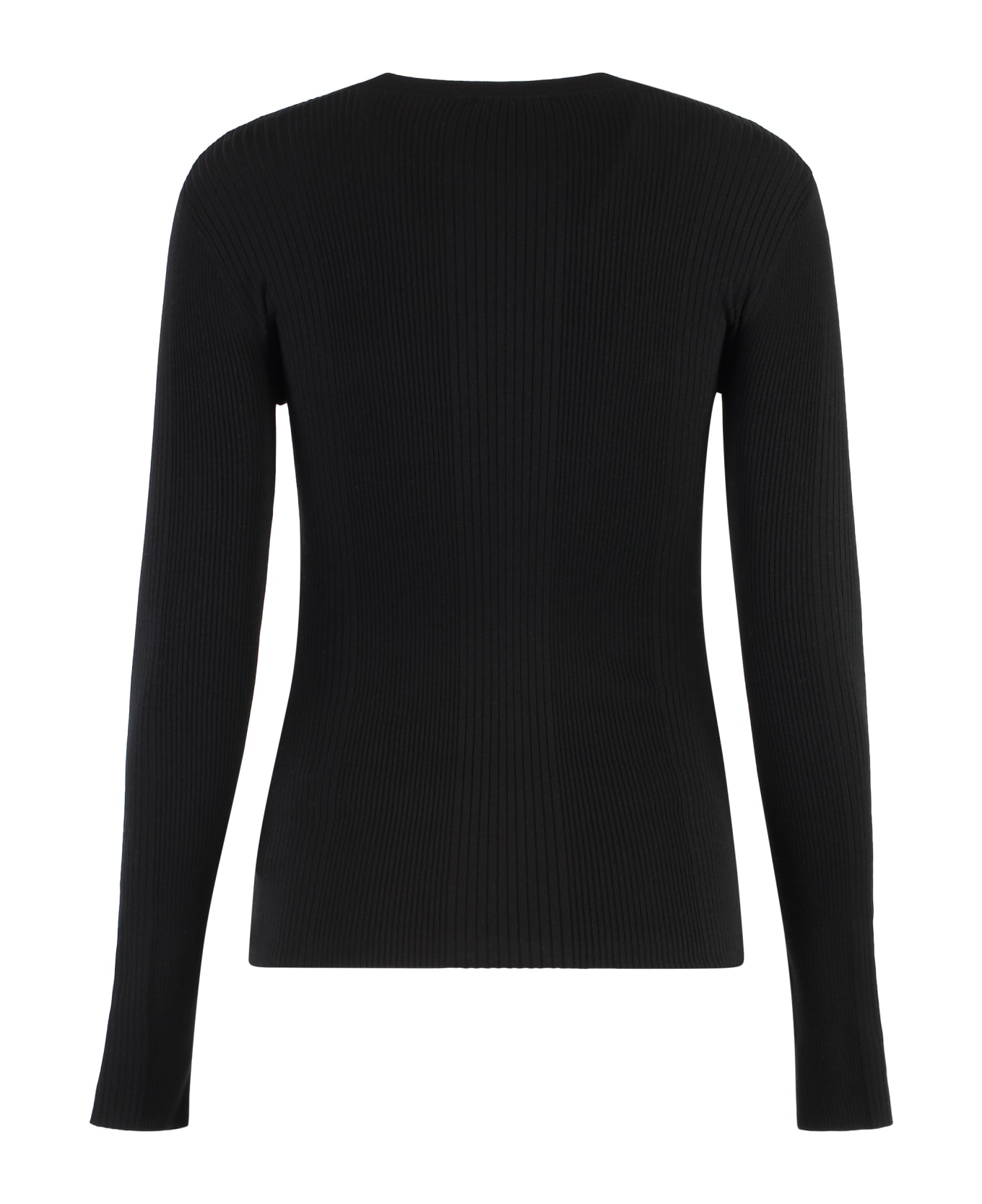 Elisabetta Franchi Knitted Silk And Viscose Top - black