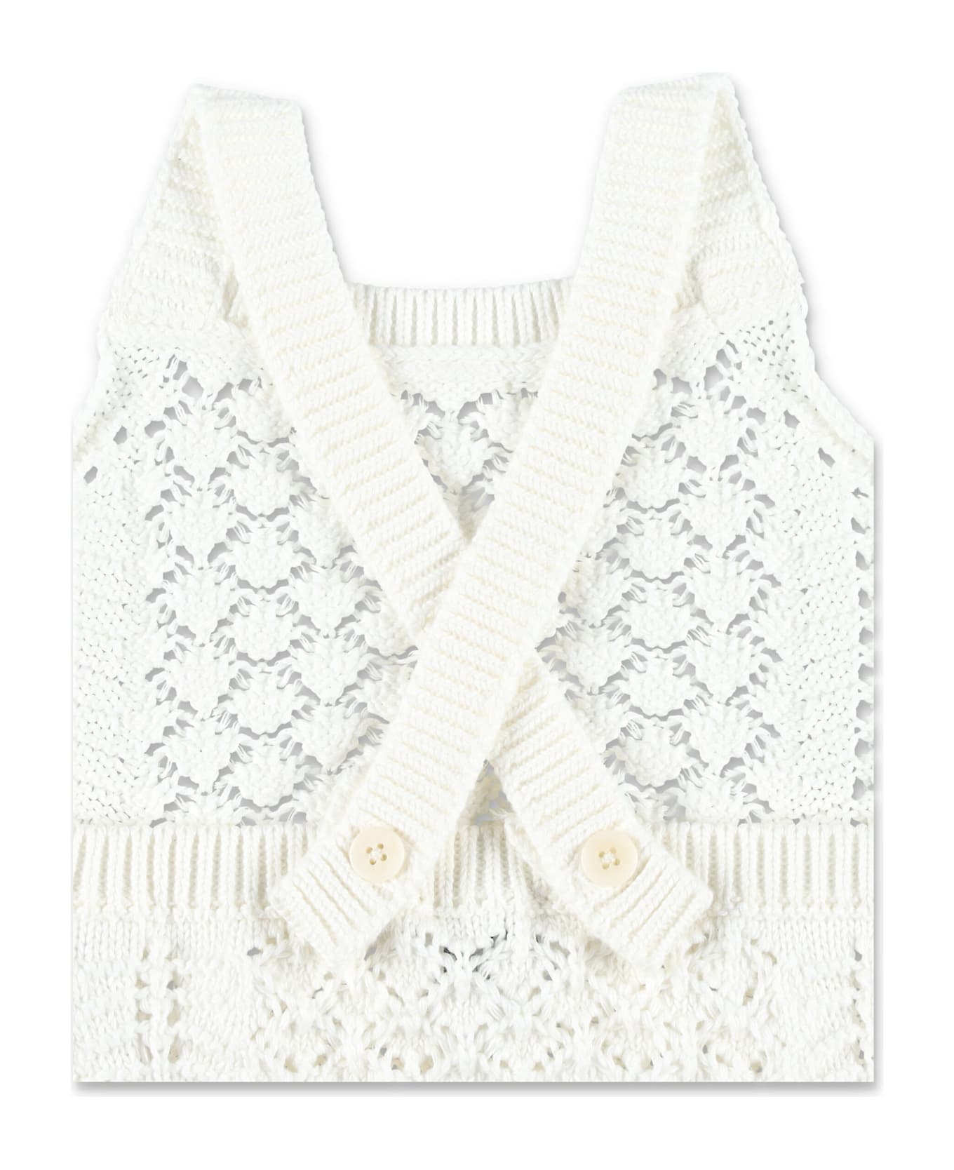 Il Gufo Kid - Crochet Top - WHITE