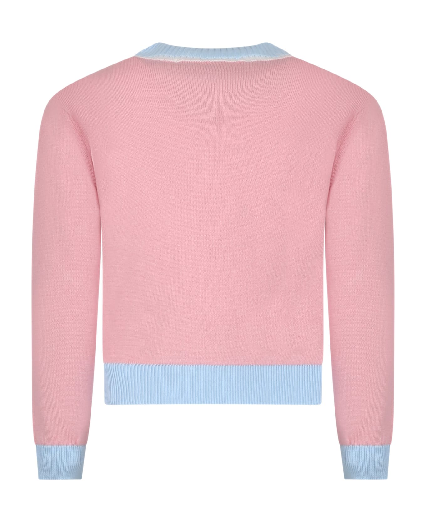 marni buty Pink Sweat For Girl With Logo - Pink
