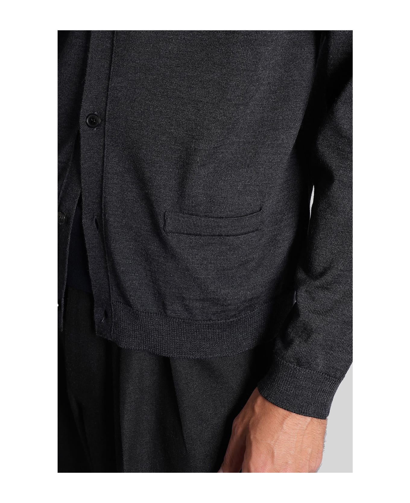Roberto Collina Cardigan In Grey Wool - grey