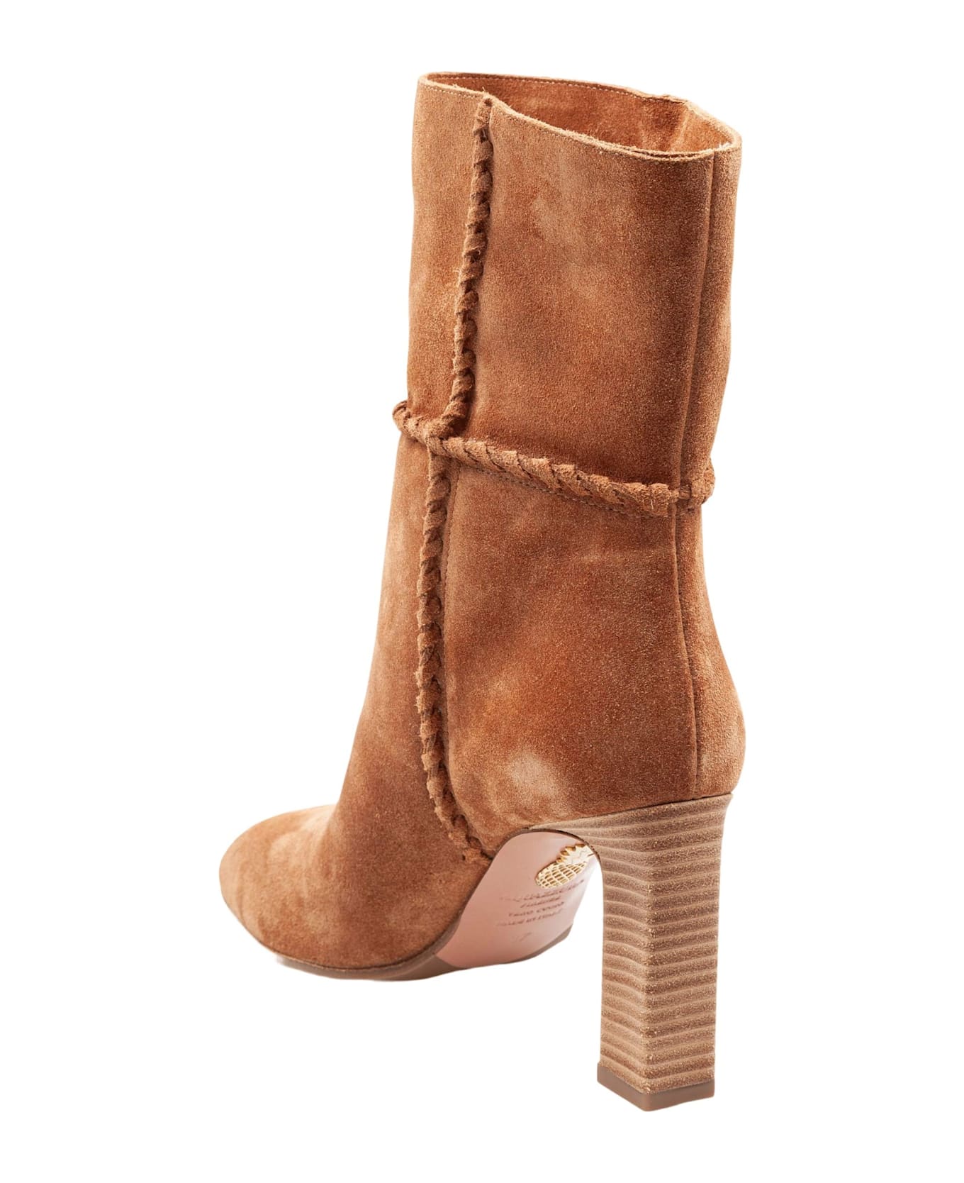 Aquazzura Indy 85 Suede Ankle Boot In Camel - Camel ブーツ