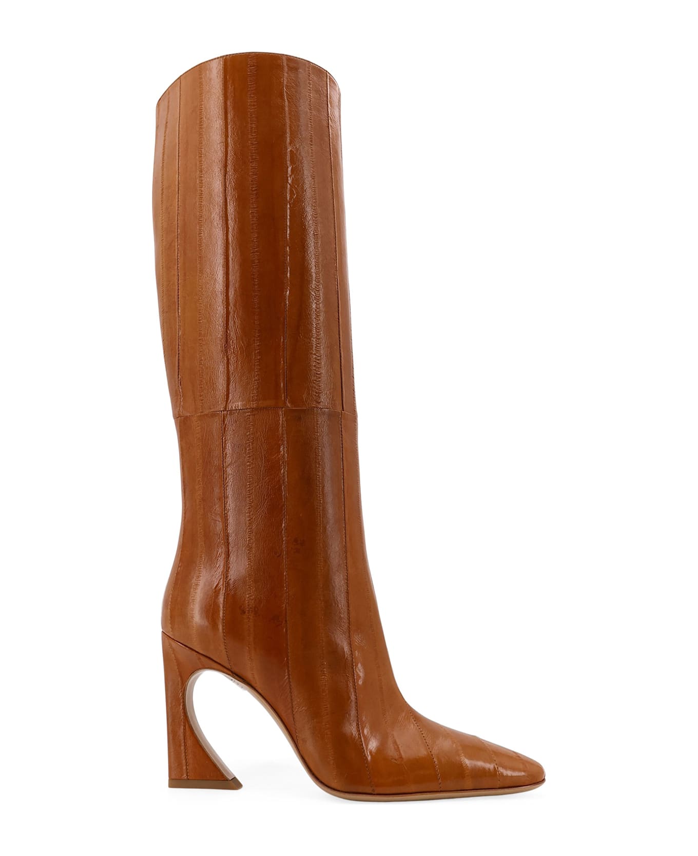 Fendi Arco Hagfish Leather Boots - Beige