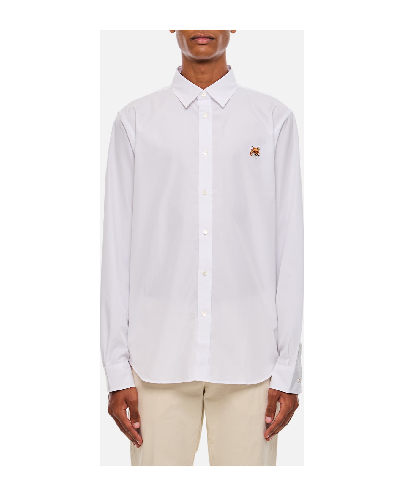 Maison Kitsuné Fox Head Classic Shirt - WHITE