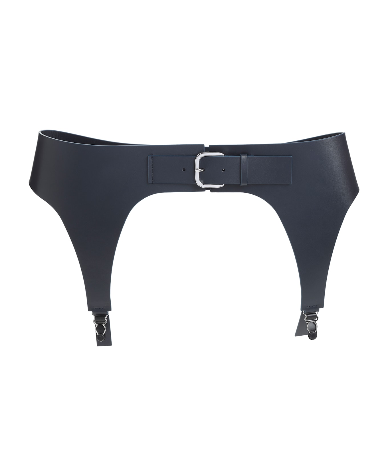 Jean Paul Gaultier Leather Garter Belt - Navy