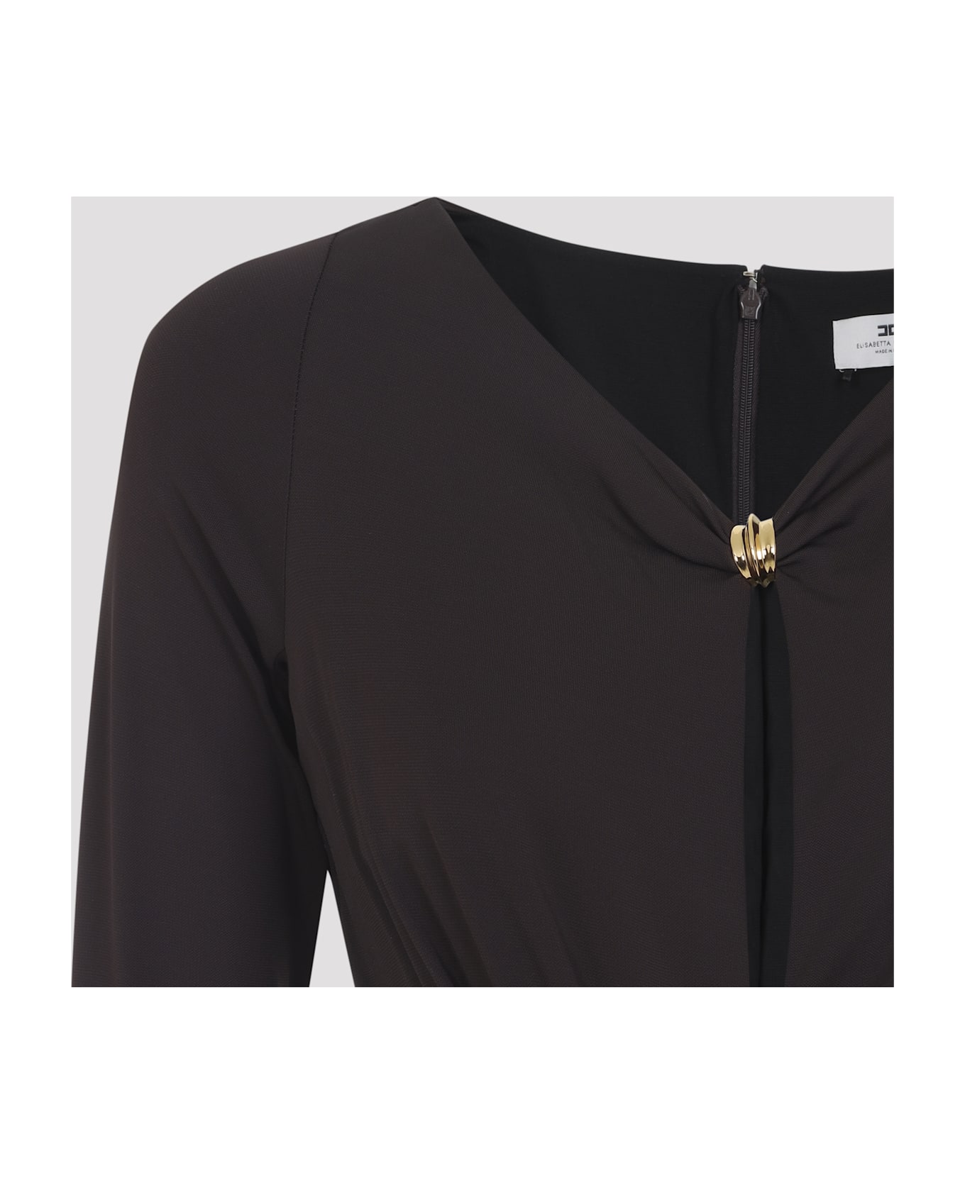 Elisabetta Franchi Jersey Brown Gown - Dark Chocolate