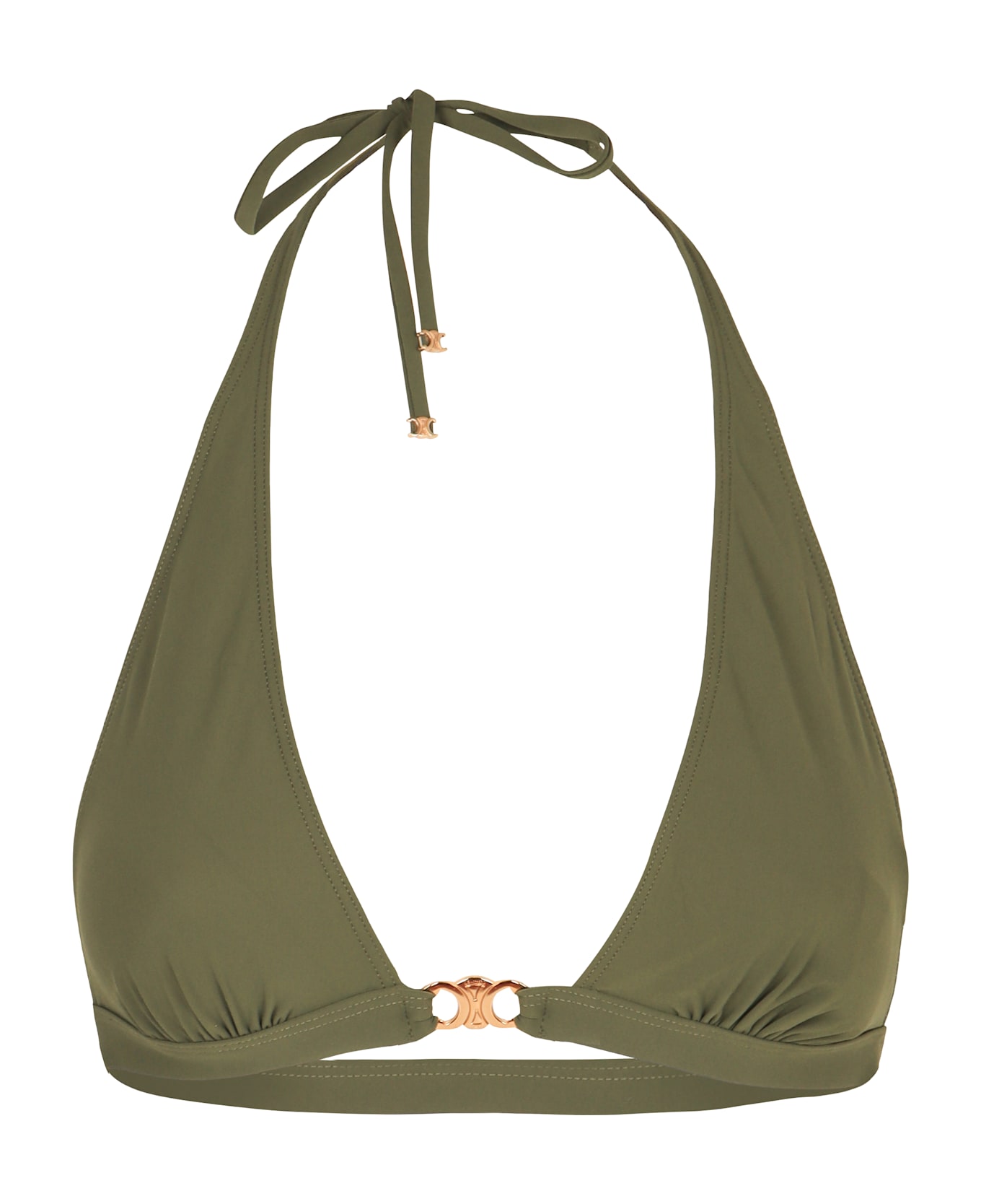 Celine Triangle Bikini Top - green
