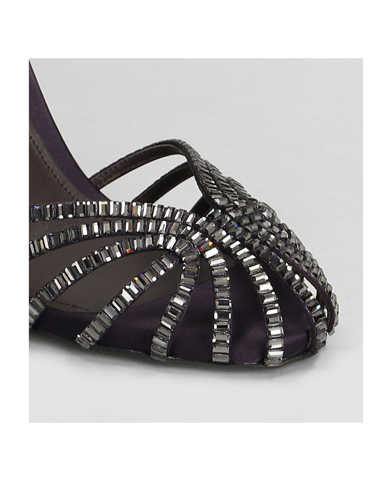 Alevì Penelope 110 Sandals In Viola Satin - Viola