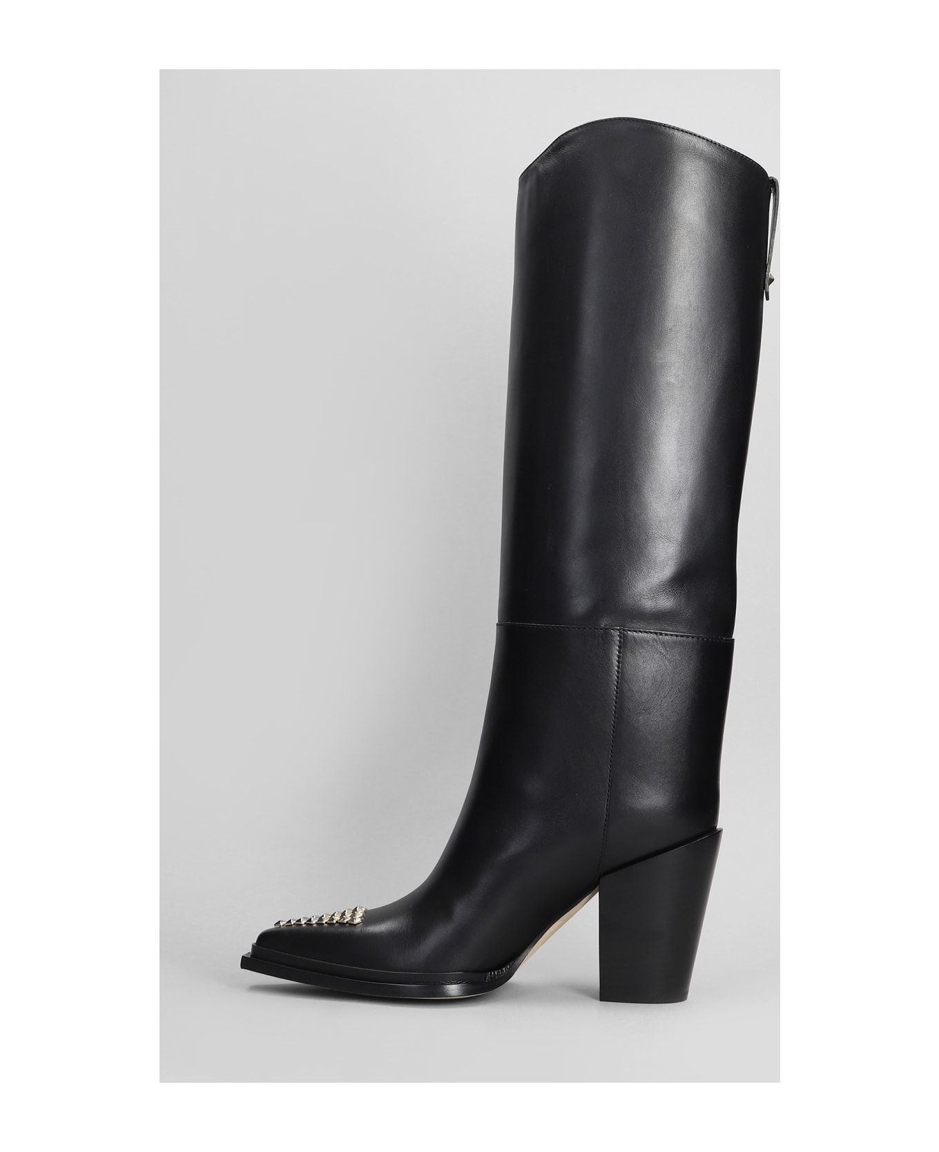 Jimmy Choo Cece 80 High Heels Boots In Black Leather - black ブーツ