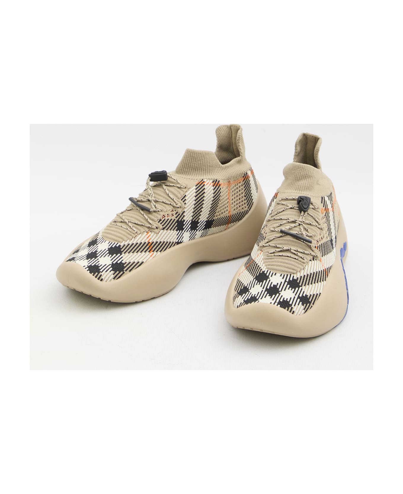 Burberry Check Knit Neptune Sneakers - BEIGE VINTAGE check