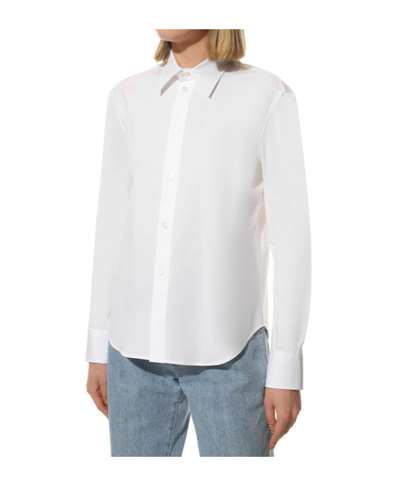 Bottega curl Veneta Classic Cotton Shirt - White