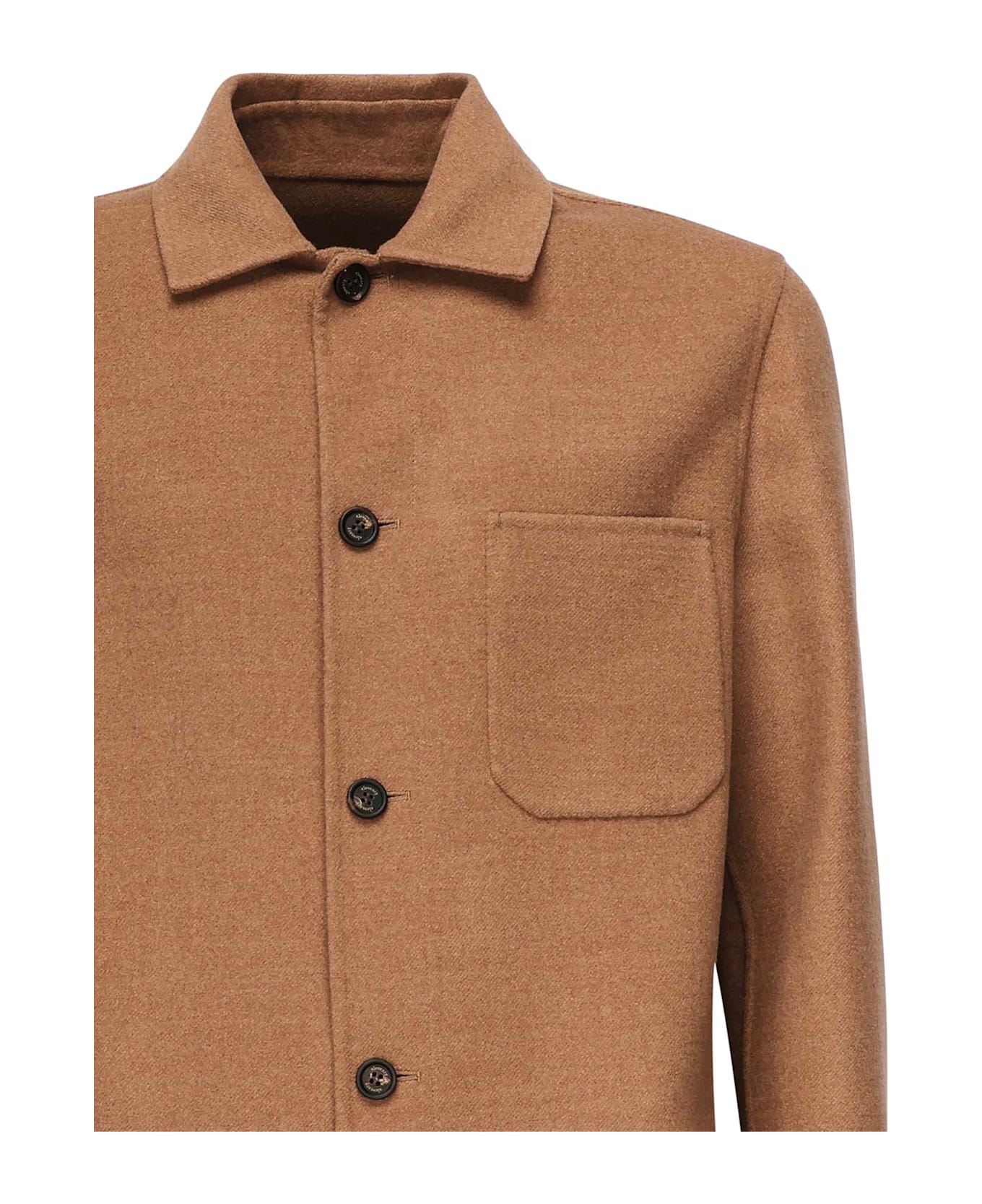 Eleventy Wool Overshirt - Hazelnut