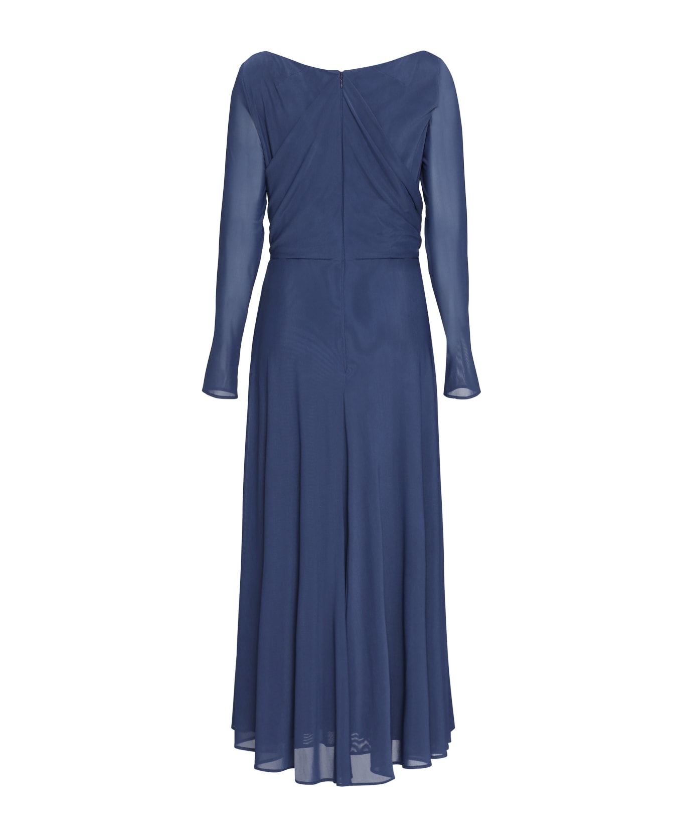 Talbot Runhof Draped Long Dress - blue