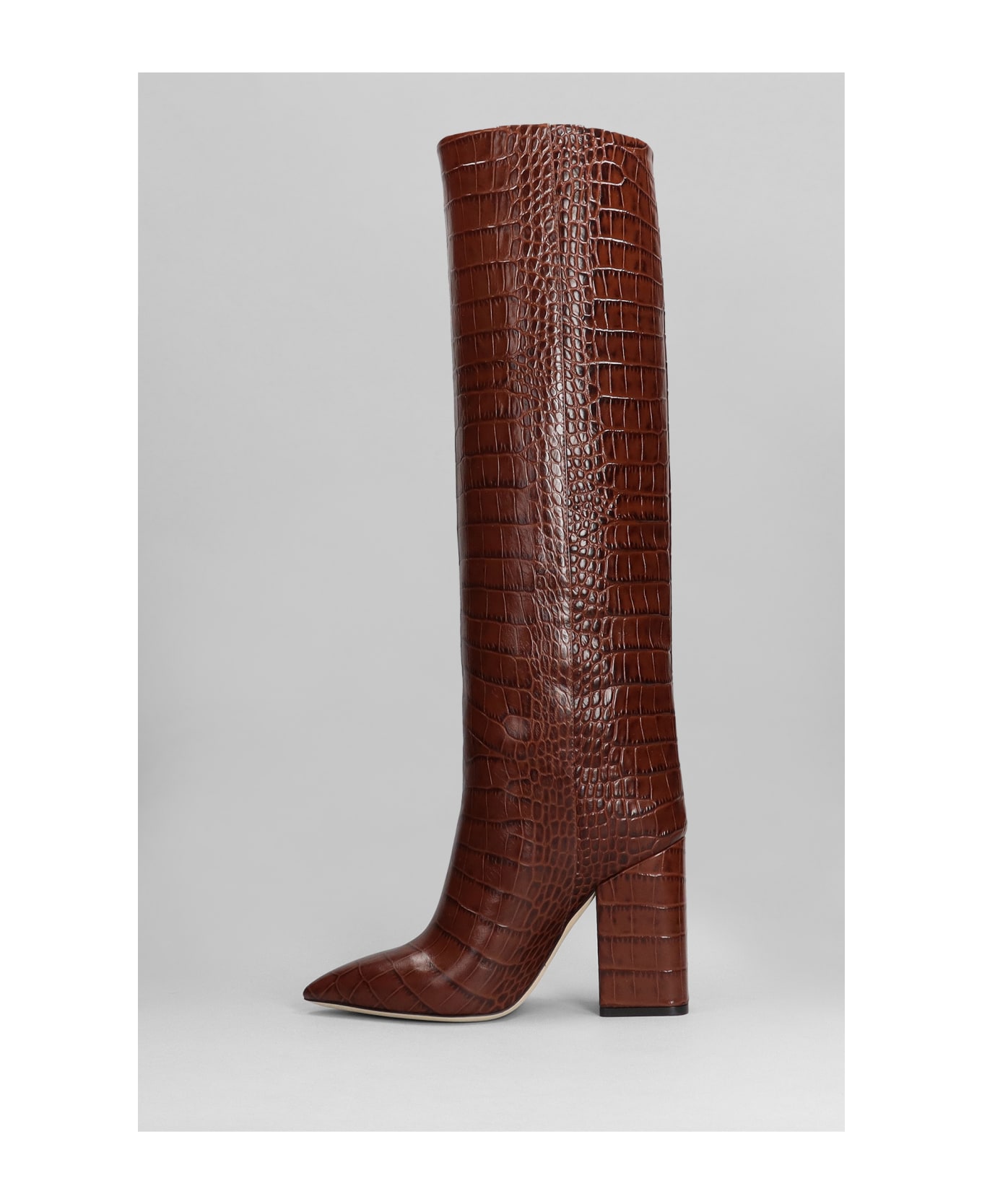 Paris Texas Anja High Heels Boots In Brown Leather - brown