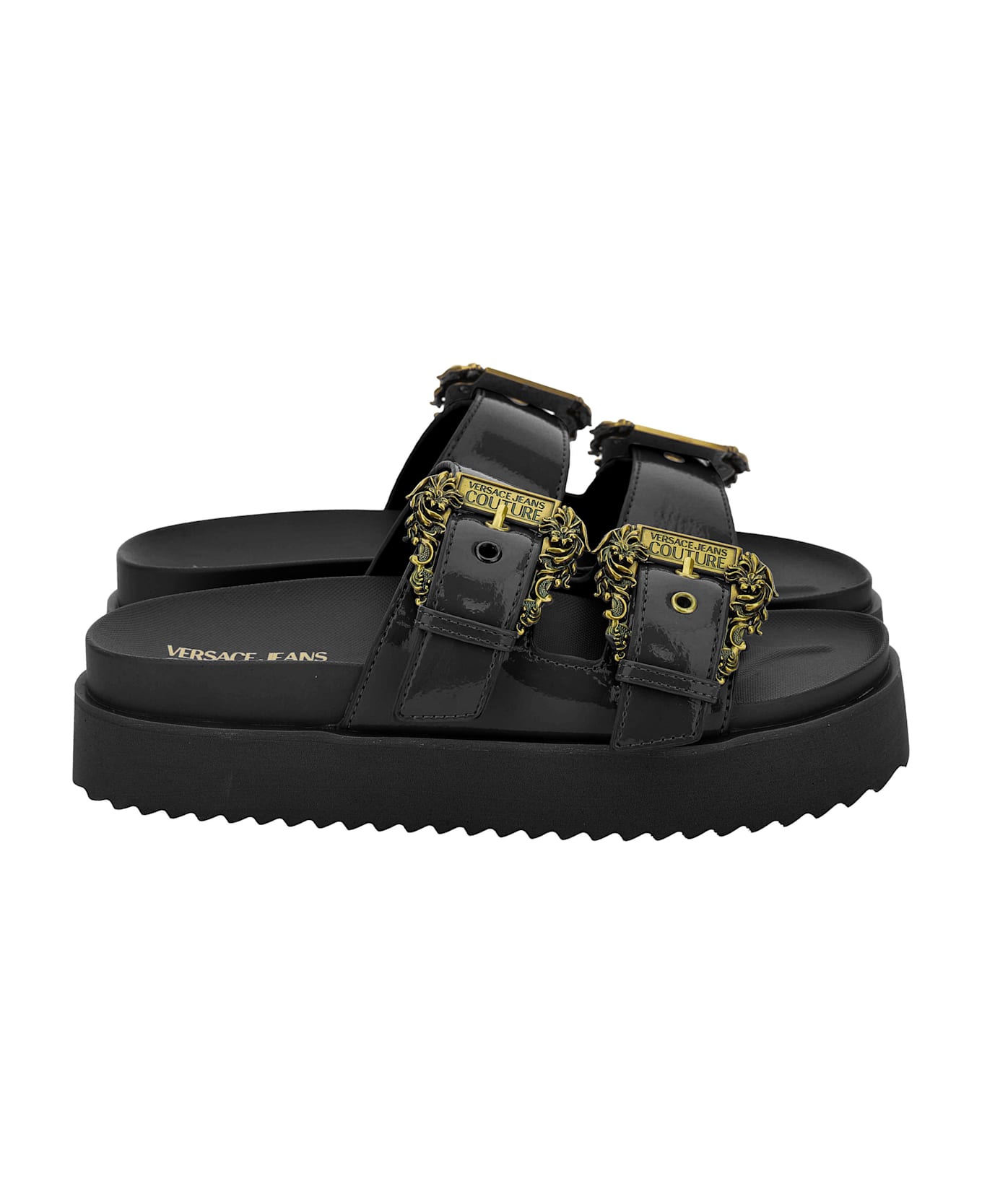 Versace Jeans Couture Black Slides - Black