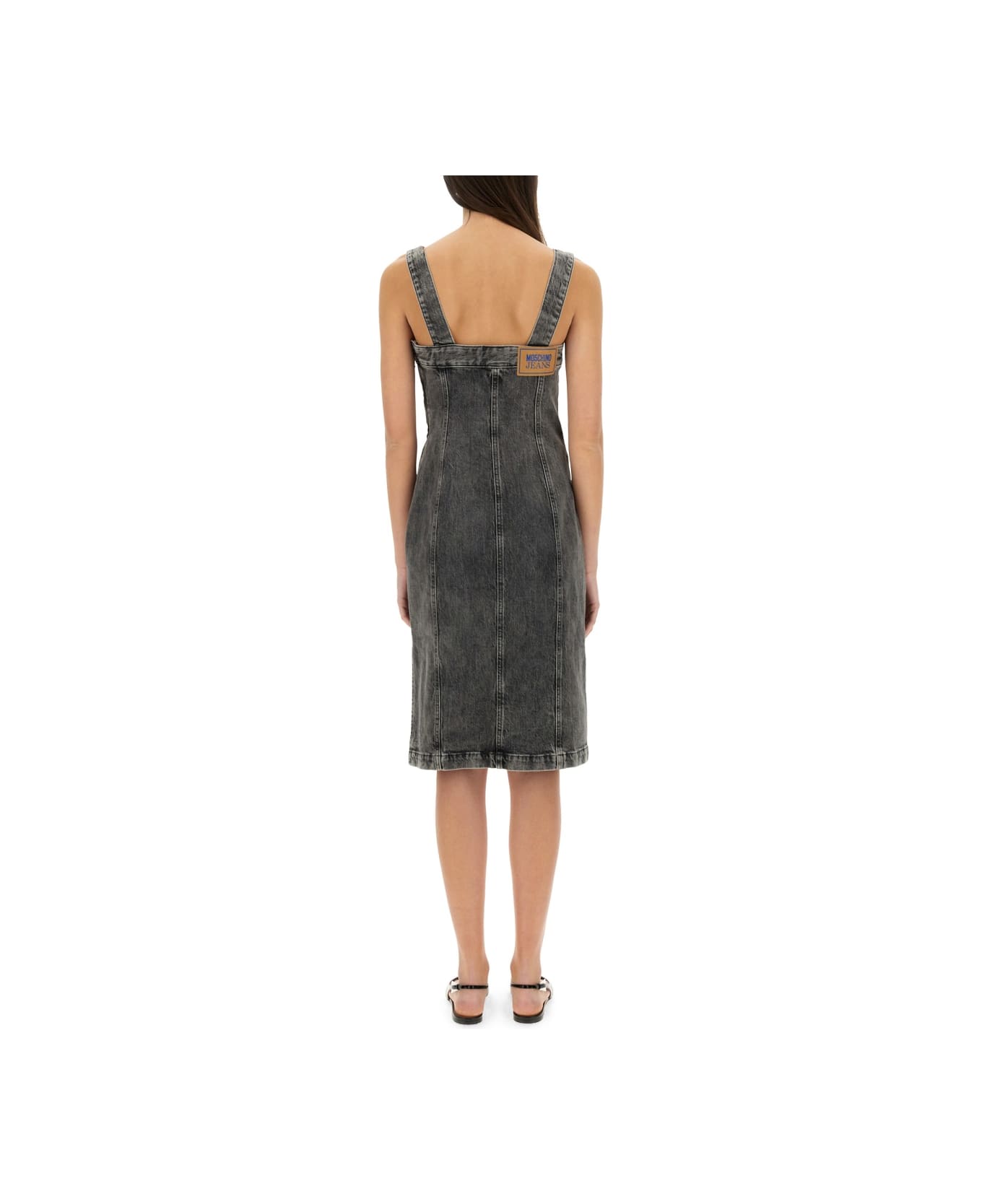 M05CH1N0 Jeans Denim Midi Dress - GREY