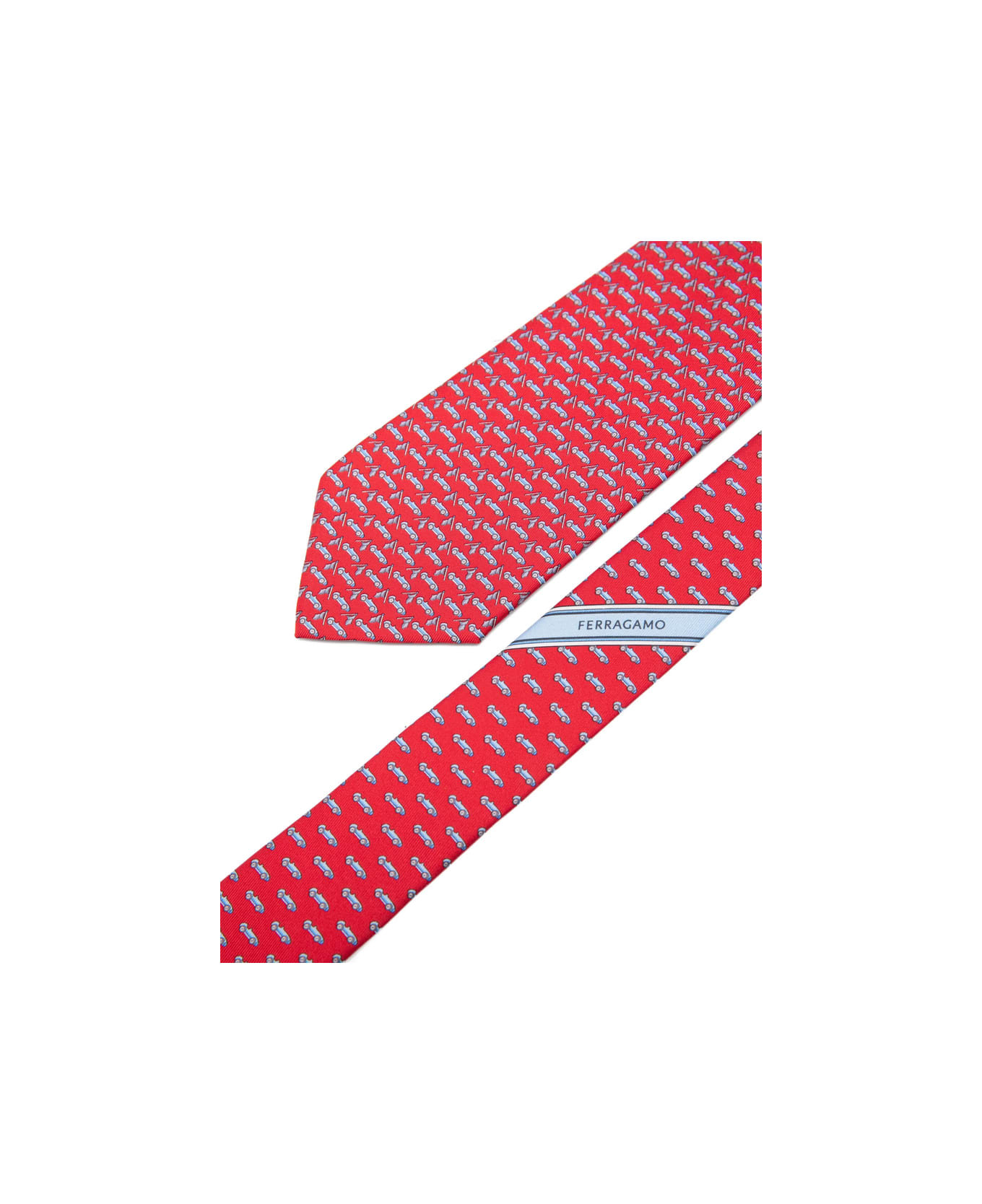 Ferragamo Tie - RED/BLUE