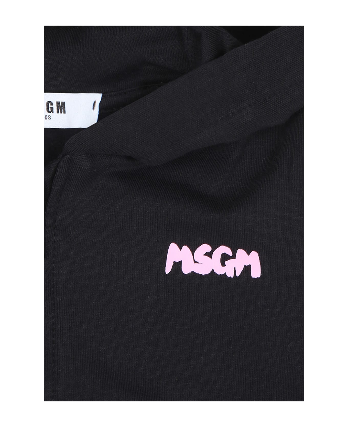 MSGM Black Suit For Baby Girl With Logo - Black