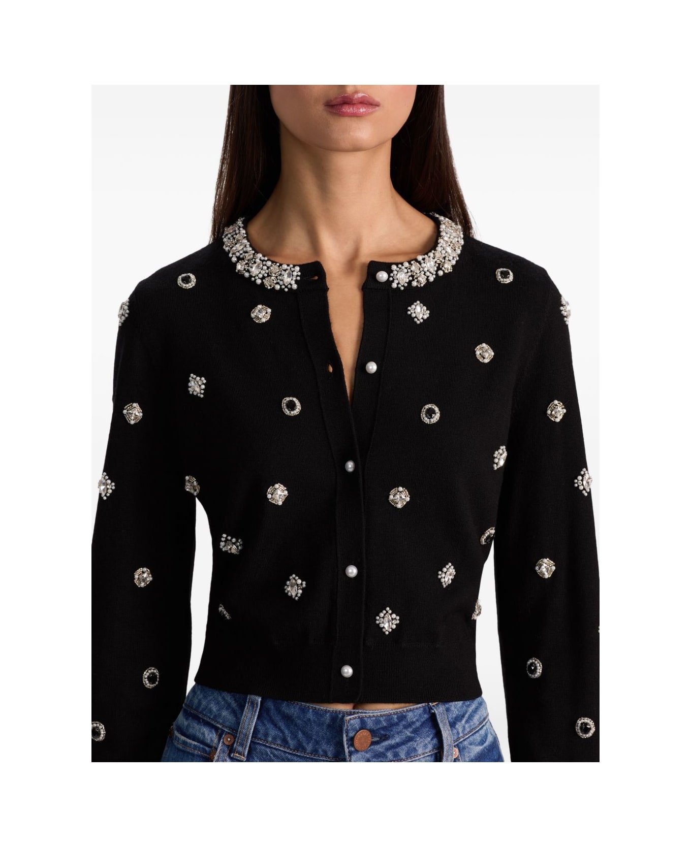 Alice + Olivia Dollie Wool Cardigan - Black