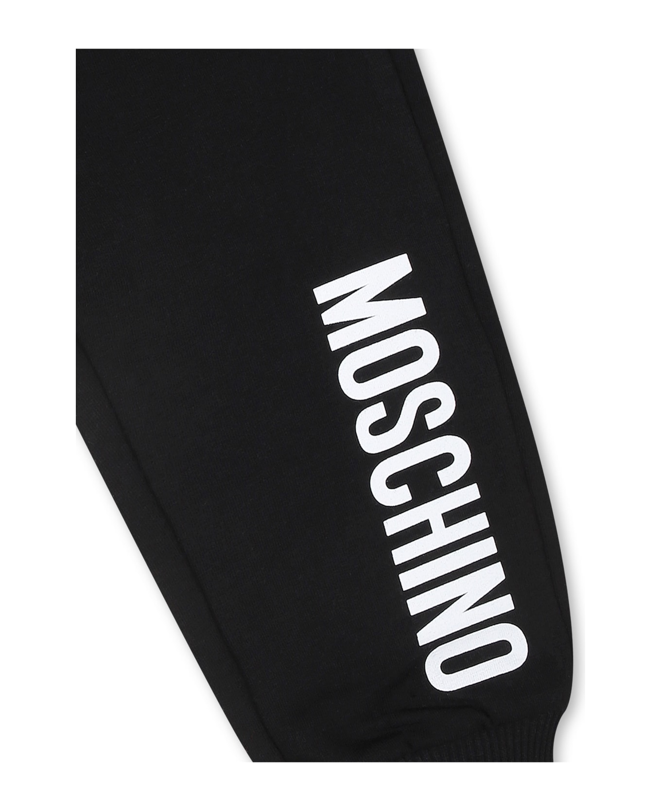 Moschino Black Trousers For Babykids With Logo - Black