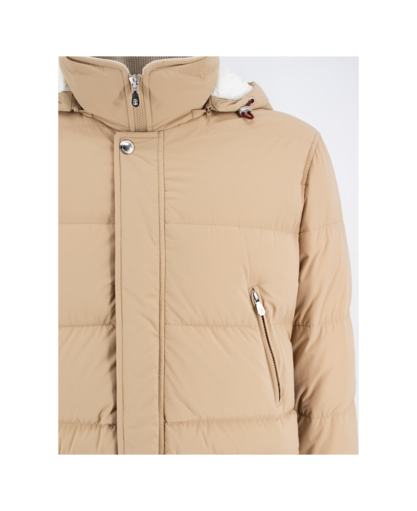 Brunello Cucinelli High-neck Hooded Jacket - CAMEL_PANAMA コート