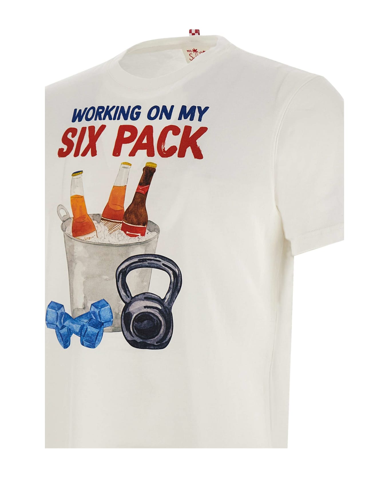 MC2 Saint Barth "six Pack" Cotton T-shirt - WHITE