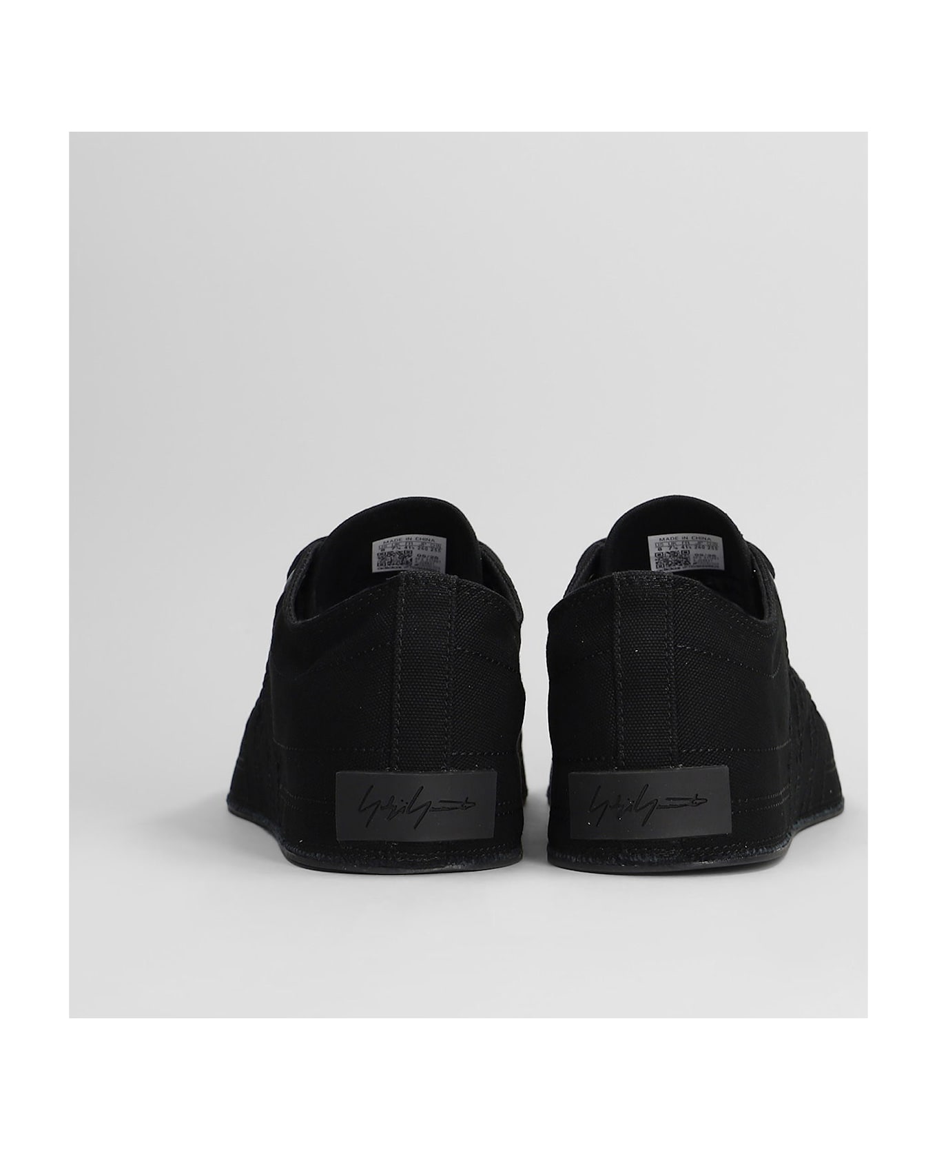 Y-3 Nizza Low Sneakers In Black Canvas - black