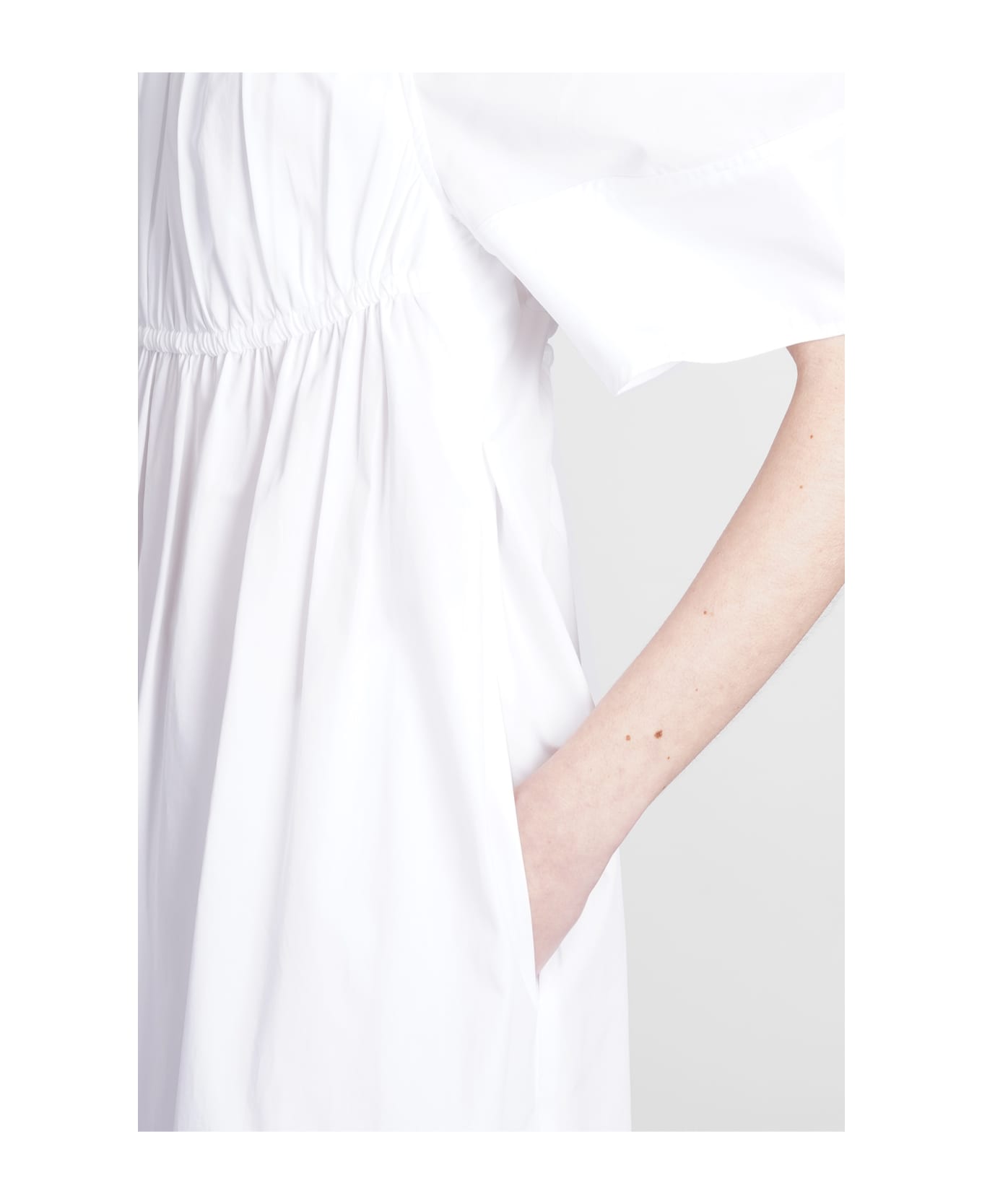 Jil Sander Dress In White Cotton - white