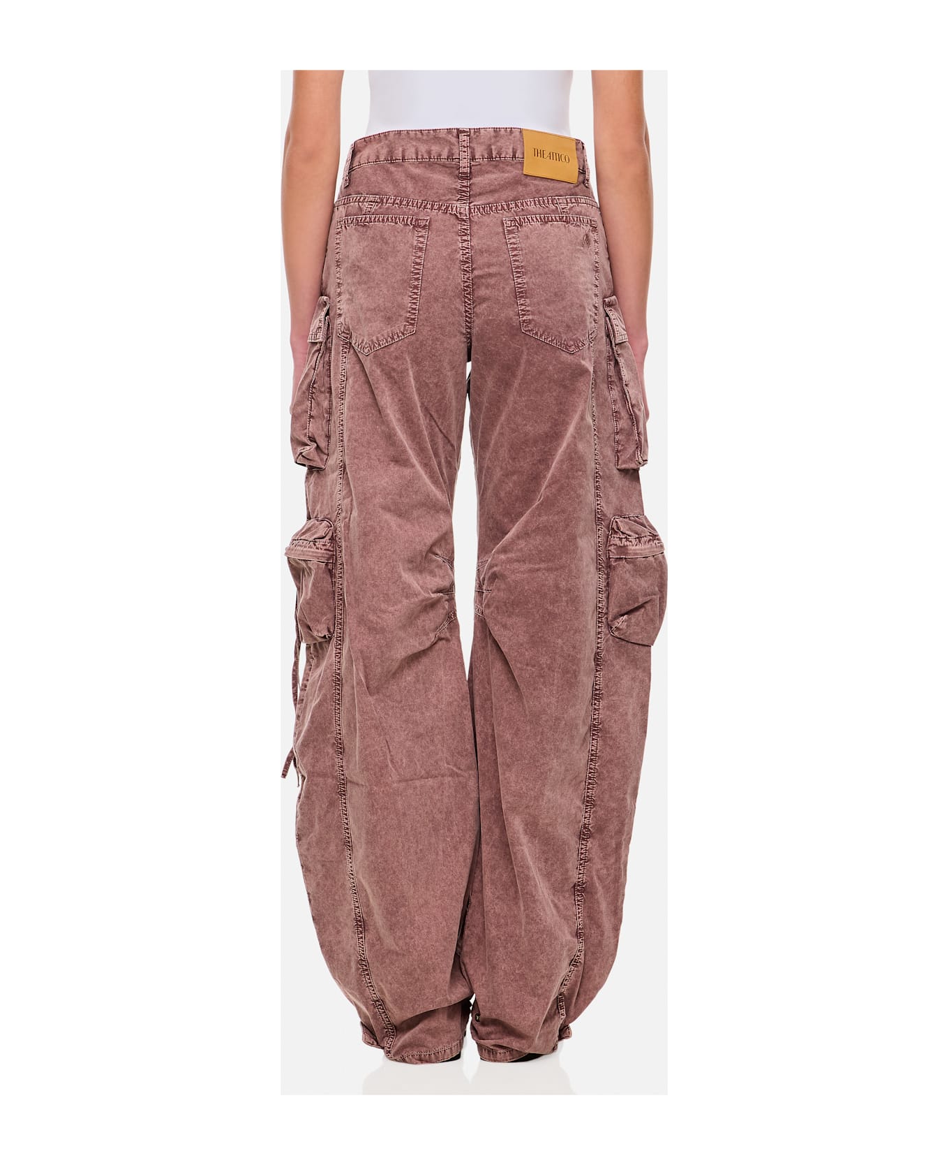 The Attico Fern Long Trousers Natural Marble - Brown